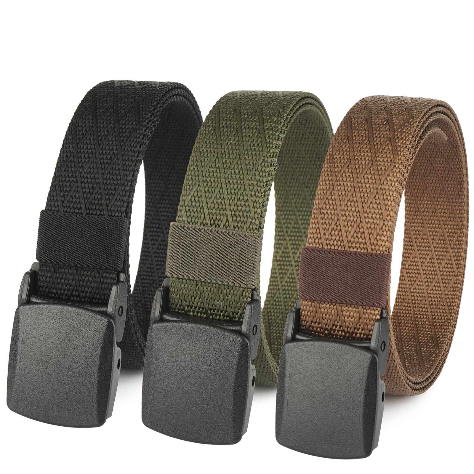 3-Pack Military Nylon Belts