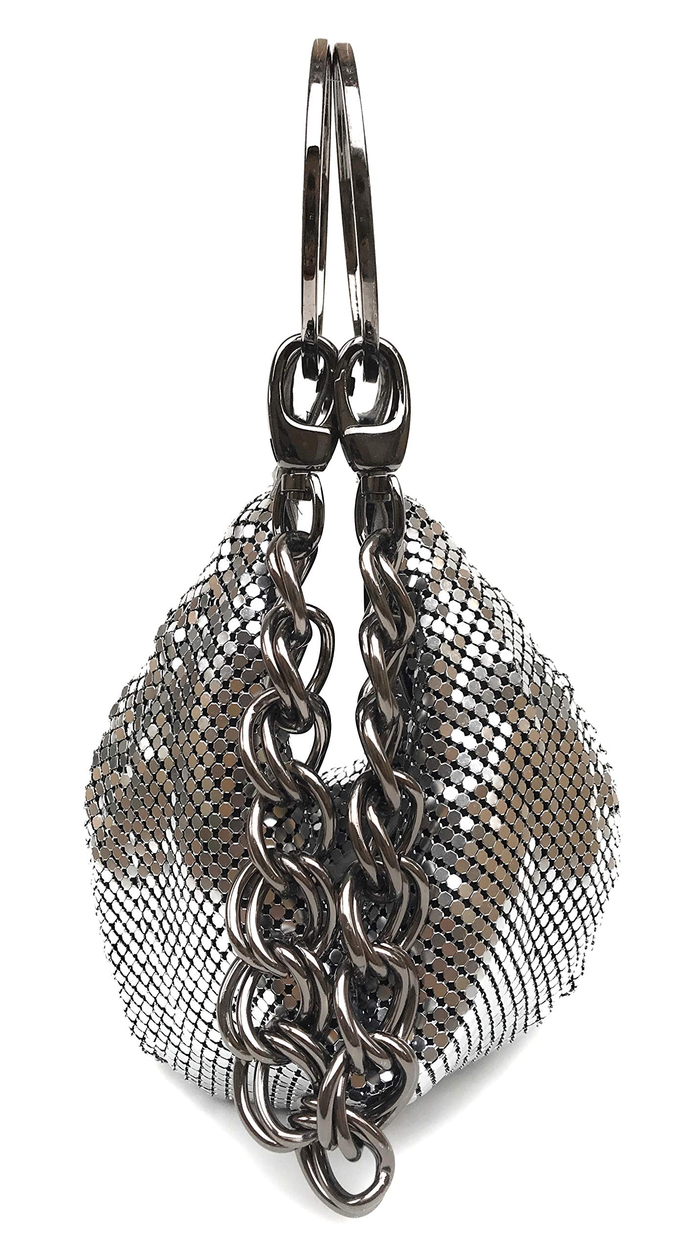 Vintage Evening Clutch Hobo Bag Wristlet Bucket Purse formal handbag for Party Wedding Prom Banquet (Gun Metal)