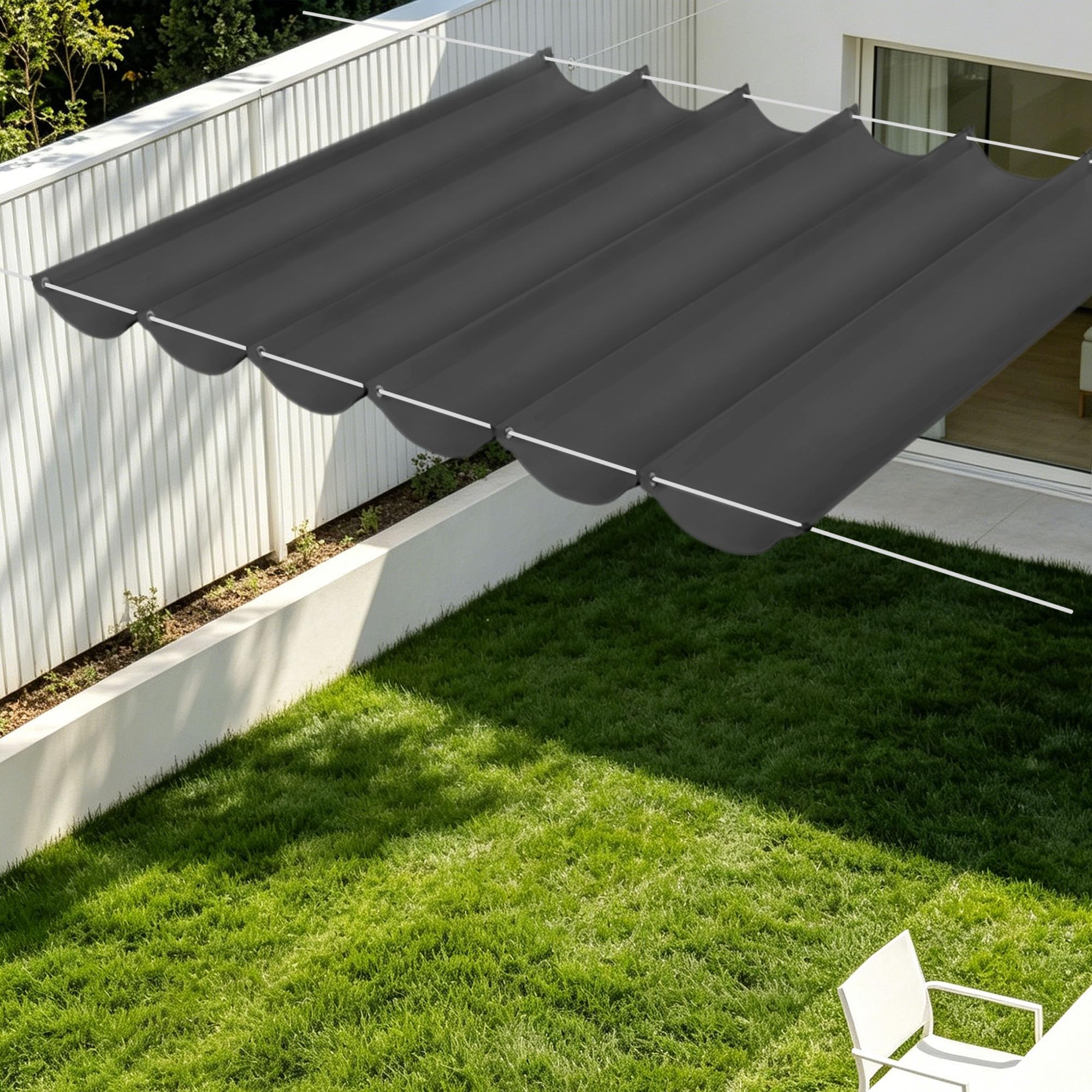 Toile ombrage imperméable 450x520 pour salon de jardin et terrasse