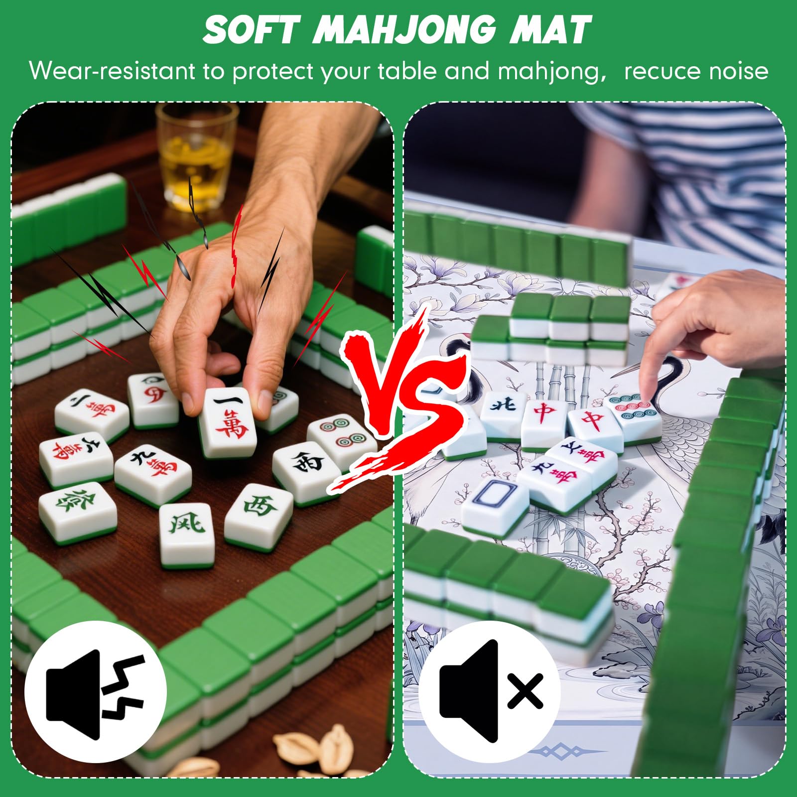 Dunzy 33 '' x 33 '' Mahjong Mat con borsa, blu, gru coronata rossa