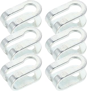 6pcs Gym Cable U Clip Steel Wire End Fitting for Home Gym Equipment | Iron Build, Silver Finish, U-shape Bracket, Replacement Part for Pulley Machines, Secure Connection and Noise Reduction