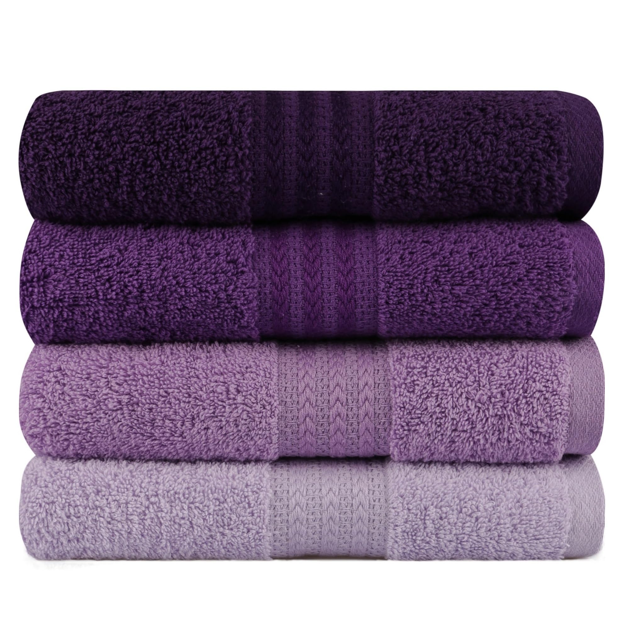 WELL HOME MOBILIARIO & DECORACIÓN Hand Towel Set (4-Piece) Light Purple, Purple, Purple, Dark Purple, Purple, Lightweight - Image 2