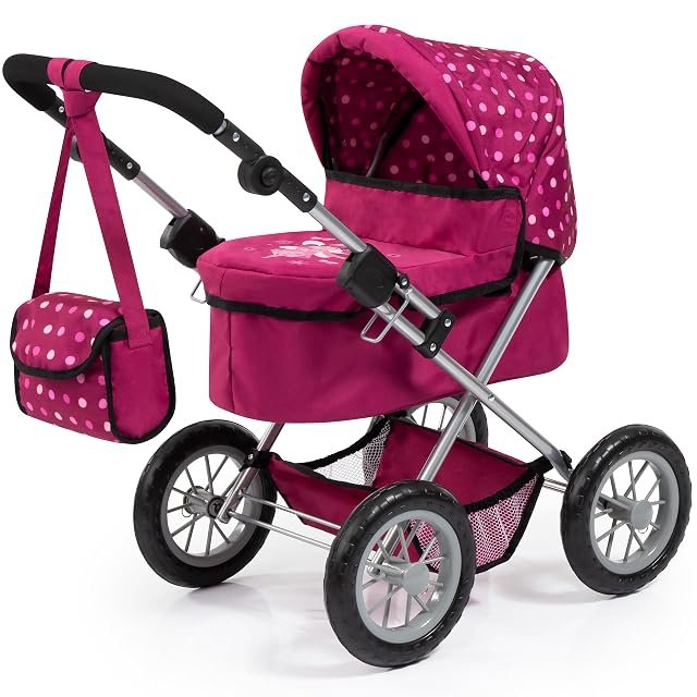 Bayer Design 13067Aa, Cochecito, Carro Muñecas Trendy, Combolsa, Plegable, Ajustable, Rojo, Hadas, Color Motivo
