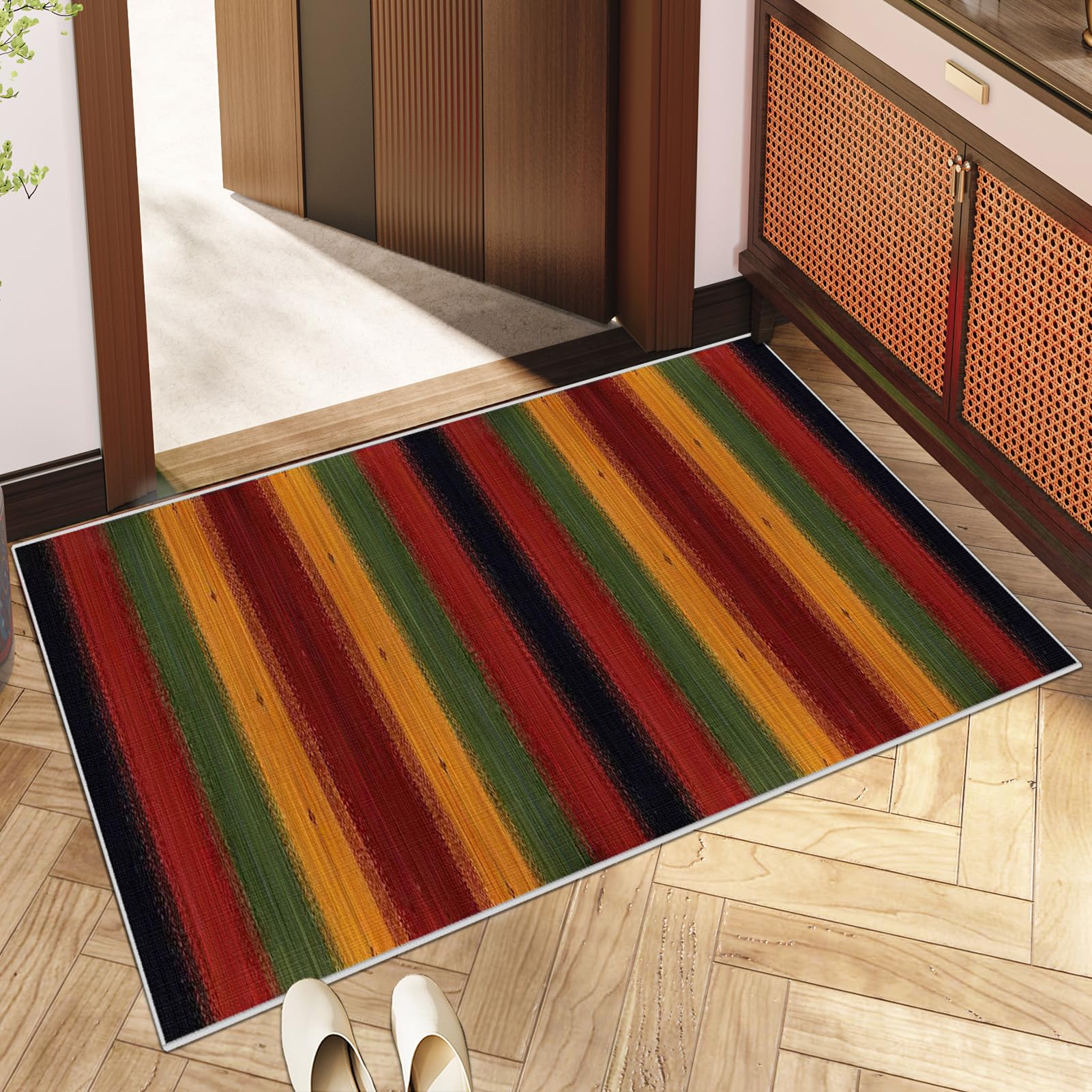 Teppich Läufer Flur Lang Küchenläufer 120 x 450 cm Teppichläufer für Küche Wohnraum Bettvorleger Schlafzimmer Küchenteppich Waschbar rutschfest Schmutzfangmatte Flurteppich auf Maß Meterware