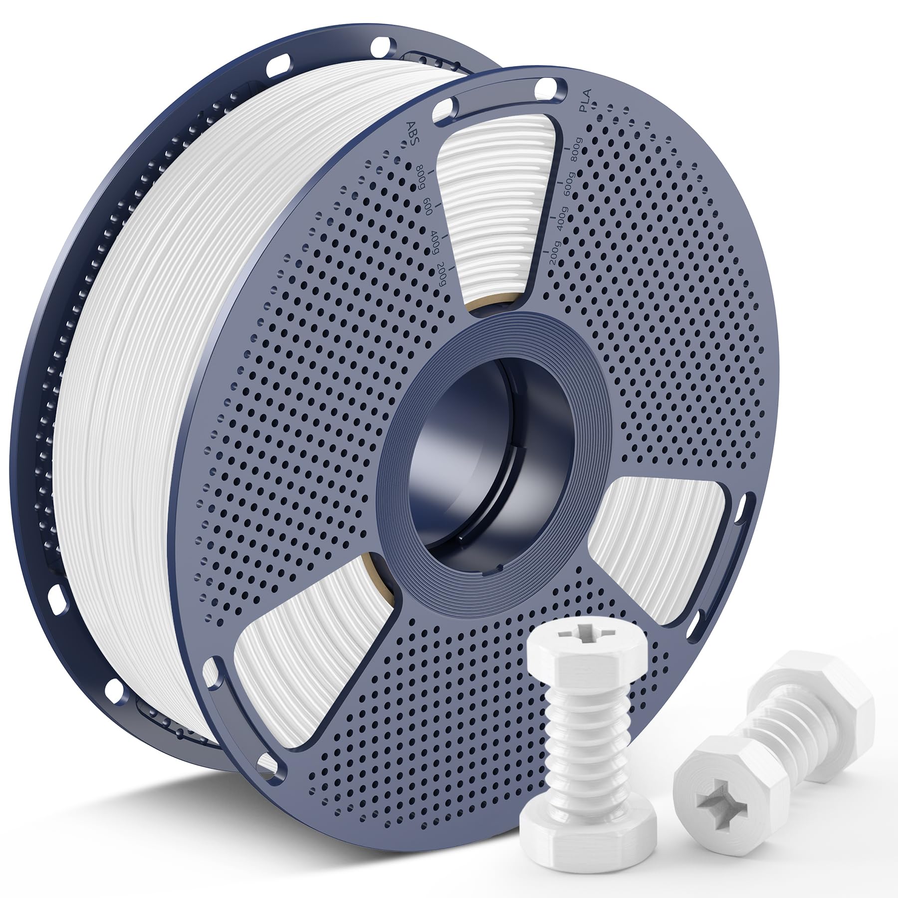 SUNLU High Speed ABS Filament, Rapid 350mm/s 3D Drucker Filament 1.75mm, Hitzebeständigkeit, Hervorragende Zähigkeit, Schnelles Drucken, Kompatibel mit 99% FDM-3D-Druckern, 1KG Spool(Weiß)