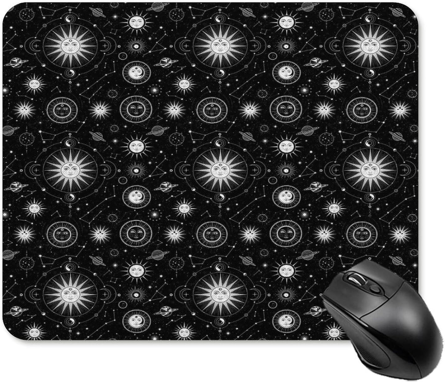 Multi Purpose Office Sun Moon Star Constellation Art Square Mouse Mat