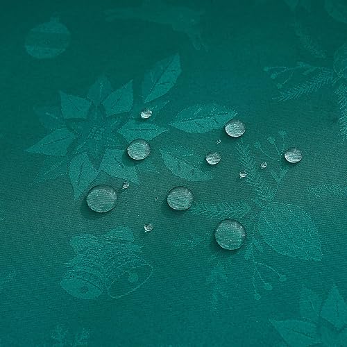 Miniatura 252 de Mantel Redondo Dorado Mantel de Mesa con Patrón de Hojas Borde Festoneado Sedoso Suave Impermeable Lavable 50 Pulgadas Cubierta de Mesa de Tela