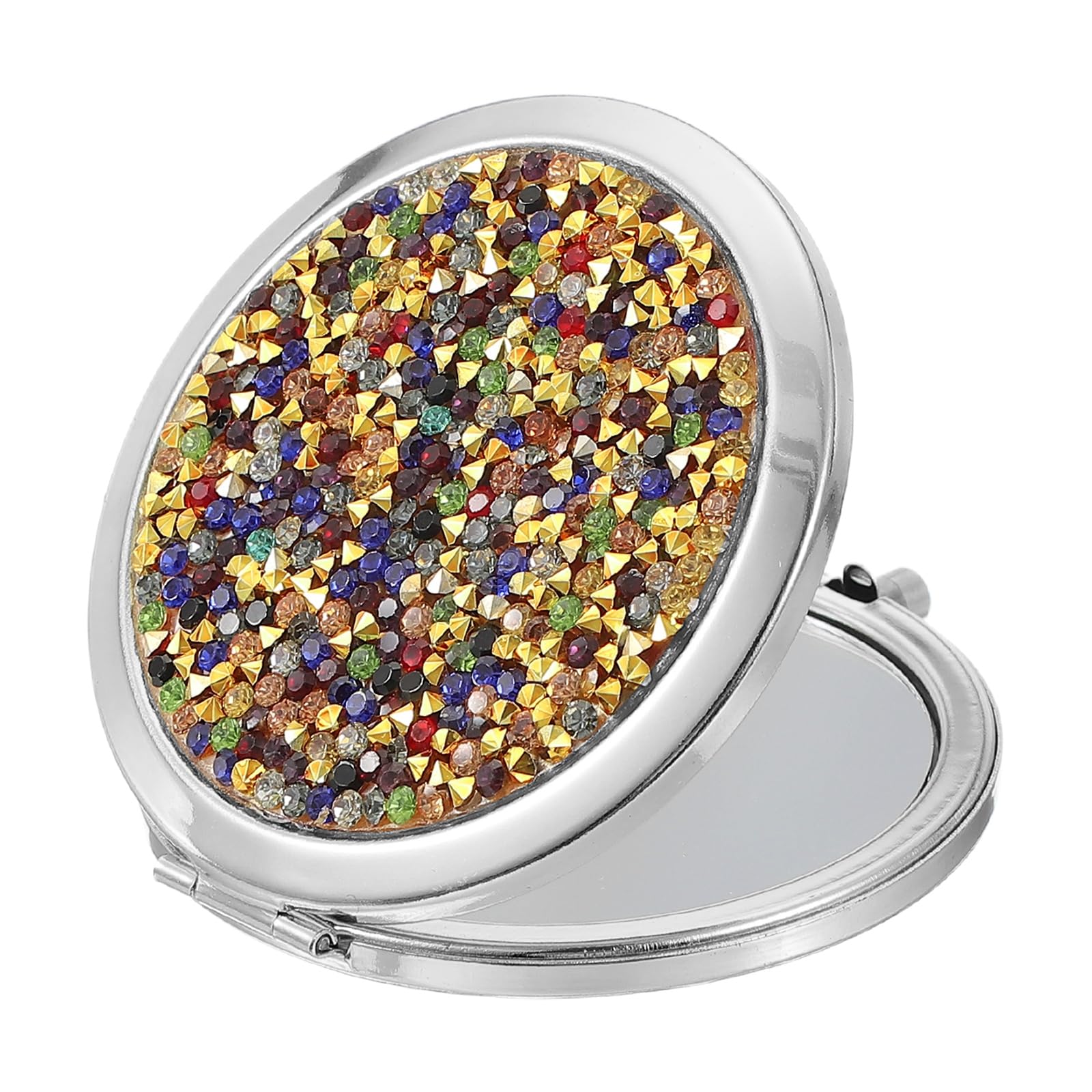 uxcell Small Pocket Mirror for Purse, Magnifying Foldable Silver Makeup Handheld Compact Mirror for Women, Purse, Travel, Girls, Gift (Colored, 2.8Inch)-image-27