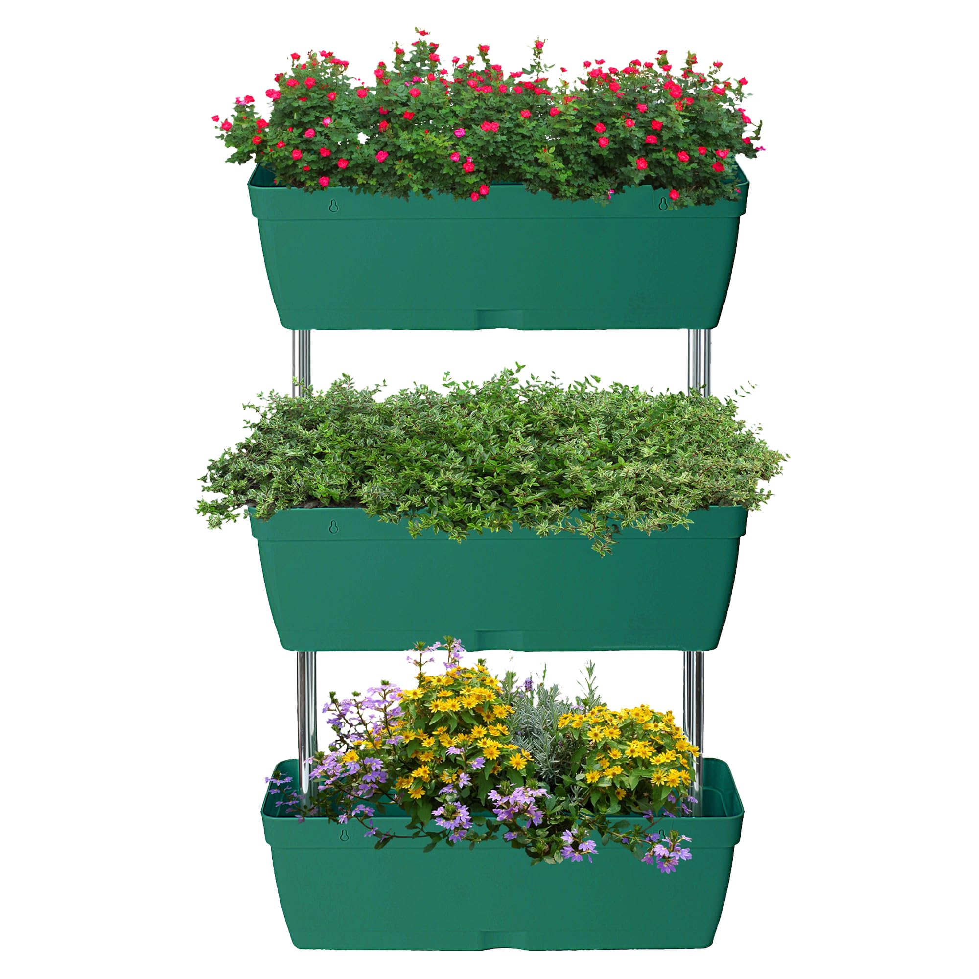 My Garden Planter 3 Tier Raised Beds For Garden Vertical Planters Outdoor Free Standing Elevated Raised Beds for Flowers, Herbs & Vegetables – Ideal for Patios & Gardens