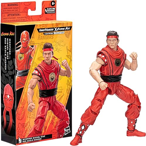 Miniatura 7 de Hasbro Power Rangers x Cobra Kai Lightning Collection Morphed Miguel Diaz Red Eagle Ranger Figure 6"