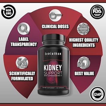 Leviathan Super Kidney Cleanse & Urinary Detox Formula | Optimal Kidney Health & Gallbladder Formula | Full Restore & Detox - Manage Kidney Stones | 120 Caps