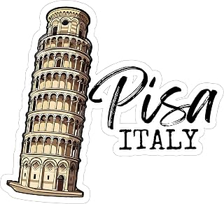 The Leaning Tower of Pisa Italy Sticker 4 Inch City Travel Souvenir - Waterproof Vinyl Decal for Laptop Water Bottle Car Tumbler - Durable Aesthetic Long-Lasting Stickers for Adults ID44990