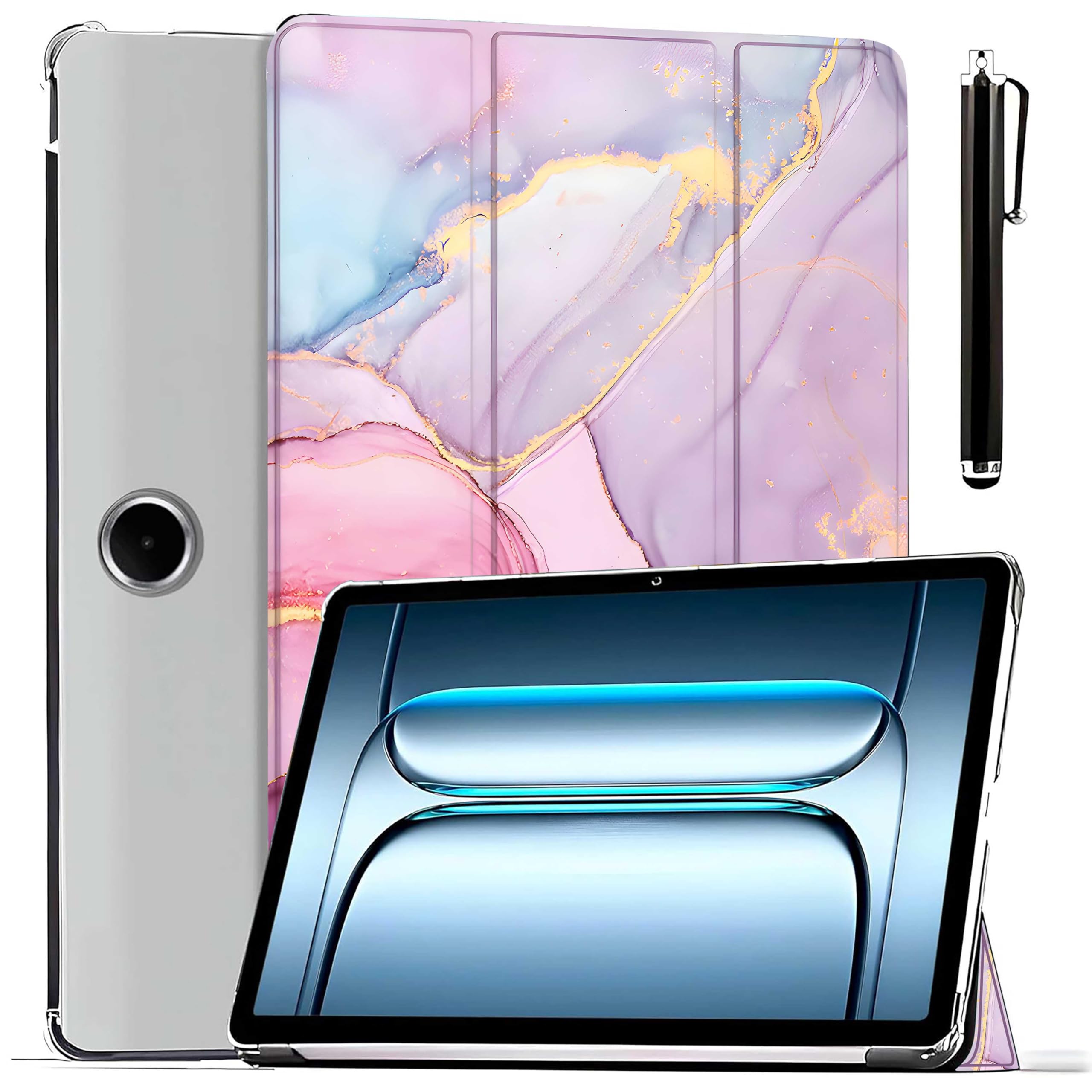 ProElite Case Cover for OnePlus Pad Lite 11 inch Case, Smart Flip Case Cover for OnePlus Pad Lite 11 inch Case Translucent Back with Stylus Pen [Auto Sleep Wake Feature], Marble Pink-picture-16