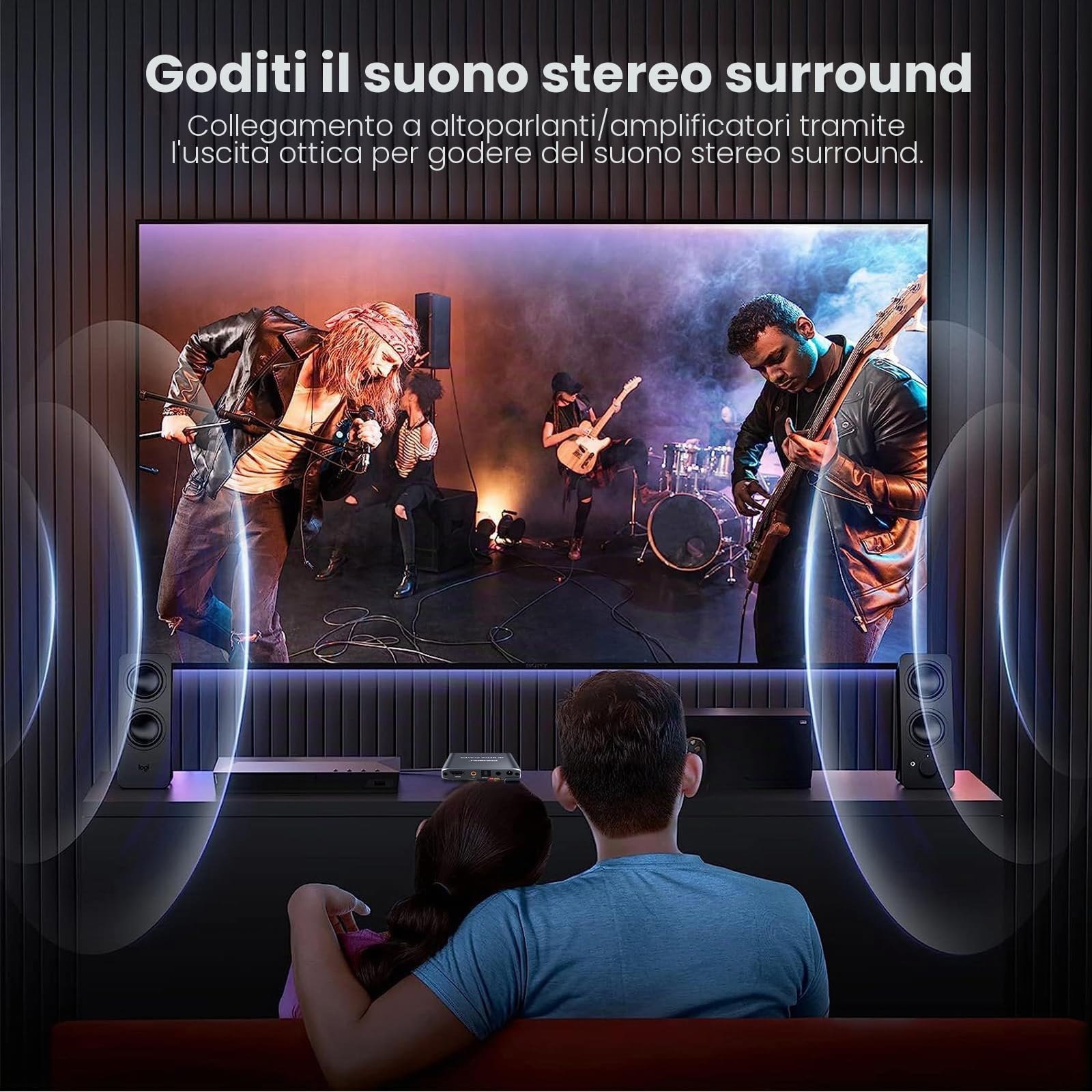 Lettore multimediale digitale HD 4K, lettore video MP4 TV per unità USB/scheda Micro SD, segnaletica digitale, riproduzione automatica, H.265/HEVC, uscita ottica/HDMI/AV, grigio