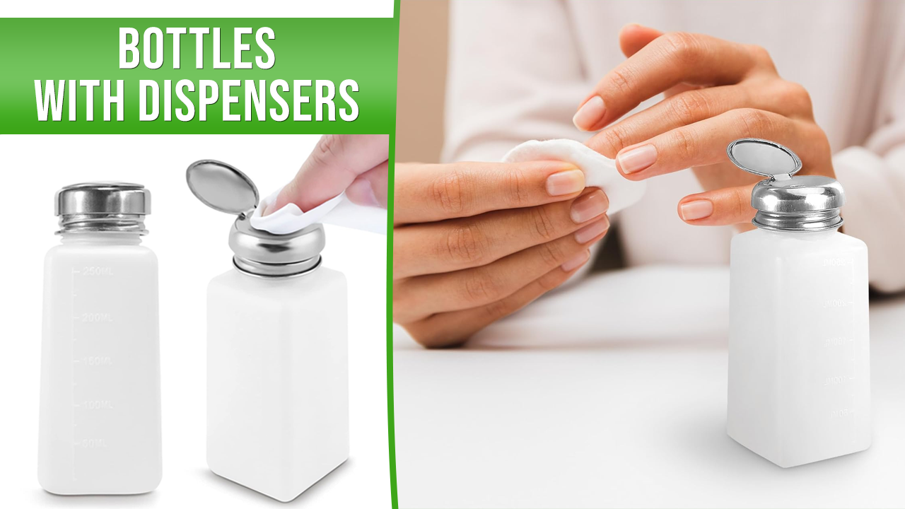 Lot De 2 Distributeurs à Pompe Poussoir Vides - Pour Savon, Démaquillant, Dissolvant - En ABS - Rechargeables