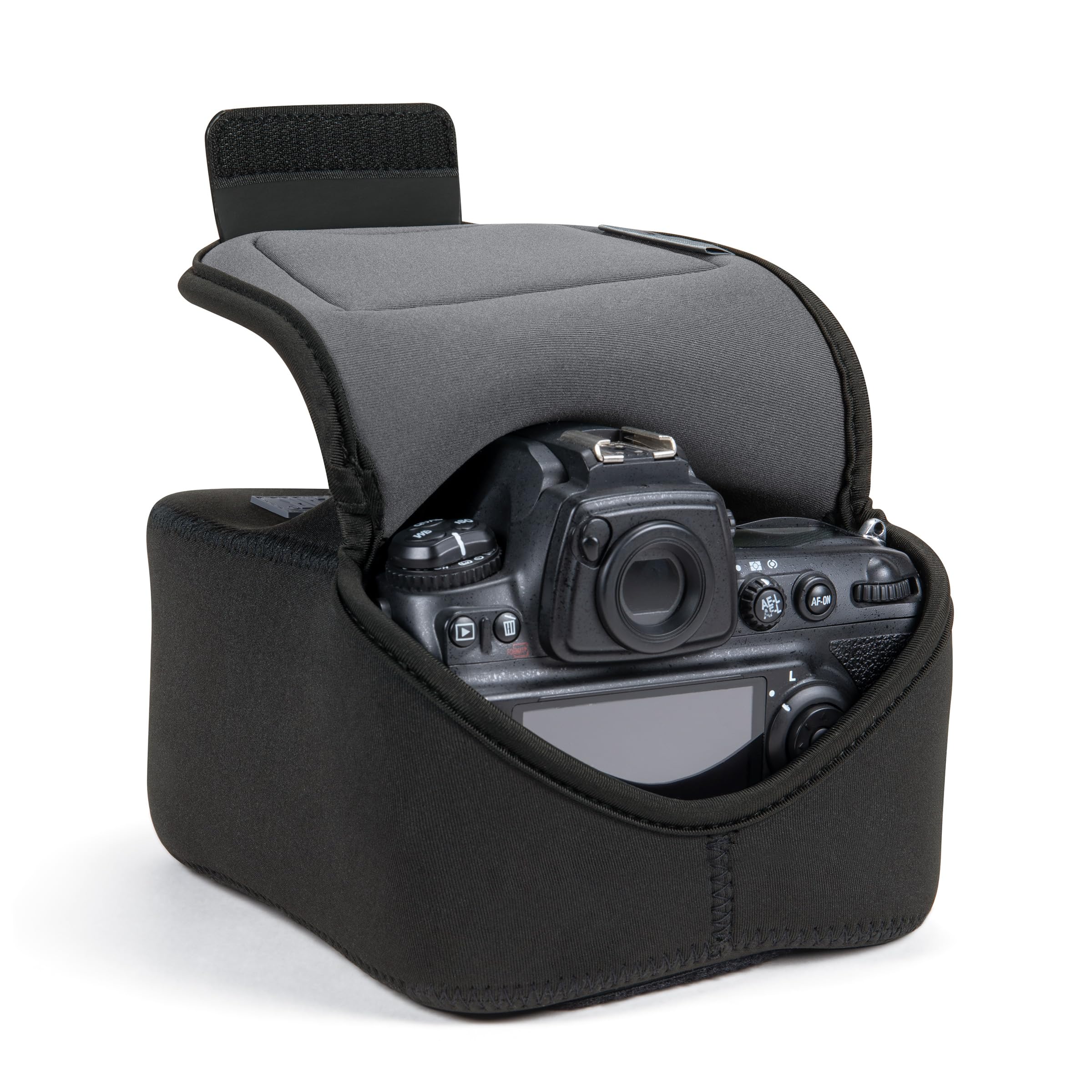 USA Gear Custodia Fotocamera (Grande) per Reflex SLR di Medie Dimensioni Compatibile con Sony A7 V, Nikon Z 6III e Altre - Custodia DSLR in Neoprene Imbottito con Tasca zip e Passante Cintura (Nero)