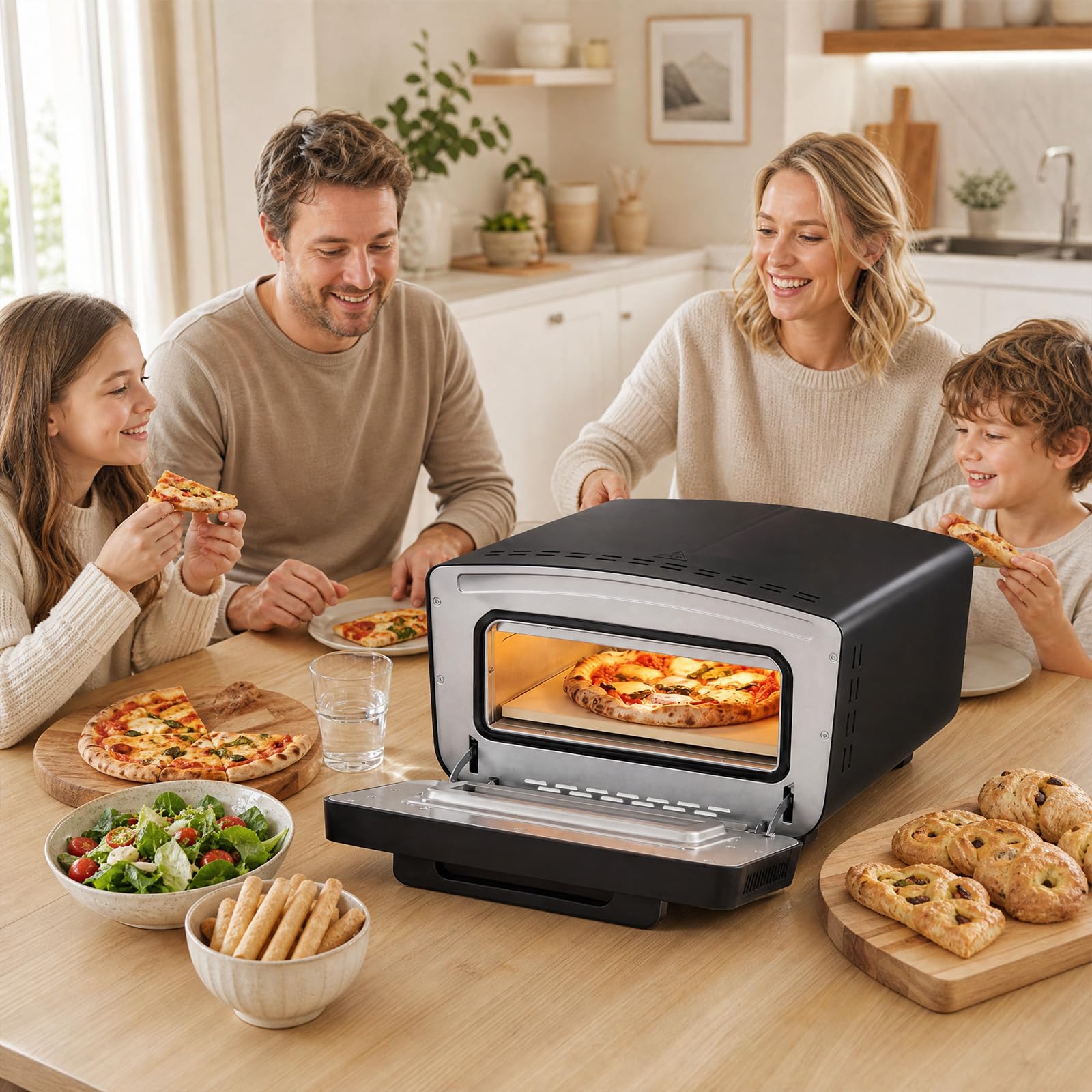 LIFEZEAL 1700 W Horno para Pizza Eléctrico de 12 L