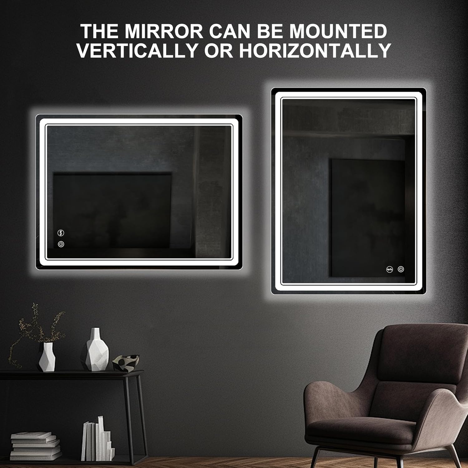 LED Bathroom Mirror with Lights, Anti-Fog, Dimmable, Lighted Bathroom Vanity Mirror for Wall, UL-Certified (27 x 36)