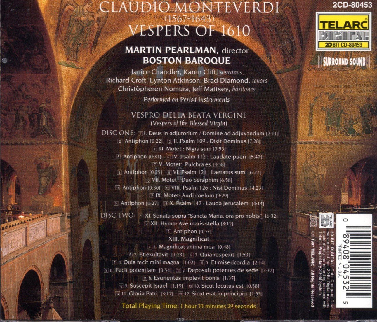 Monteverdi Vespers Of 1610
