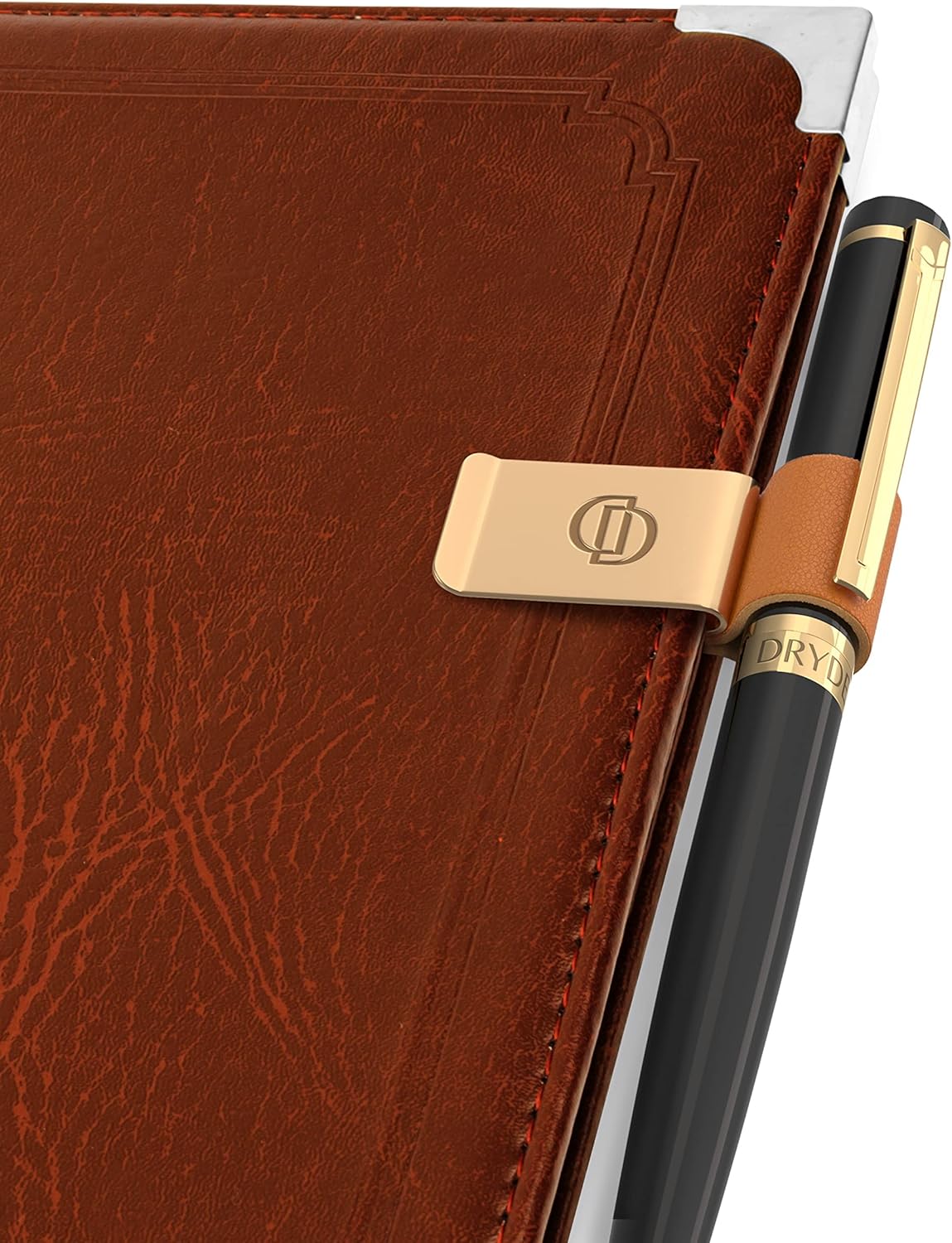 Dryden Designs Fountain Pen and Notebook Clips - Intense Black - Medium Nib - Includes 6 Ink Cartridges, Pouch and Ink Refill Converter, Classic Writing Tool