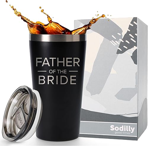 Sodilly Vaso de café aislado, regalo para el día del padre, accesorio de anuncio de compromiso, regalos para el padre de la novia, vaso de café