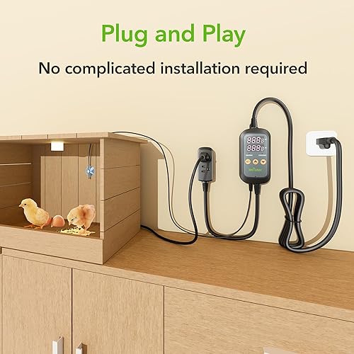 Vista 28 de BN-LINK Controlador de temperatura digital WiFi inteligente, refrigeración de calefacción, funciona con Alexa y Google Home. Para reptiles acuario