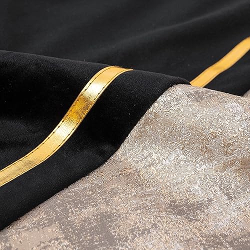 Miniatura 7 de Alerfa 12 x 20 Inch Black Beige Gold Leather Patchwork Velvet & Polyester Cushion Case Luxury Modern Lumbar Throw Pillow Cover Decorative Pillow for