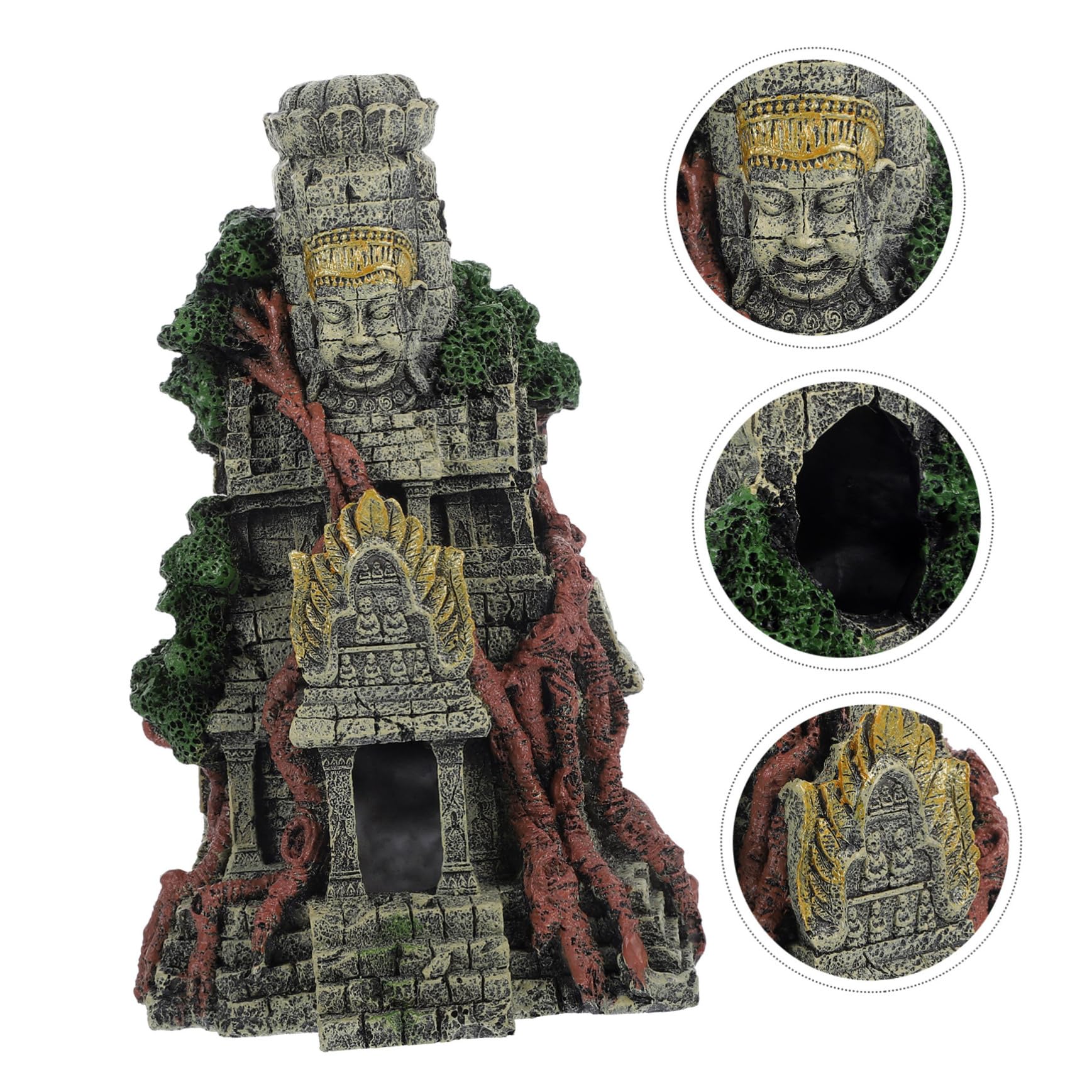 Toyvian 1pezzi Resin Temple Aquarium Decoration per Simulazione Antica per per Decorazioni e Acquatici