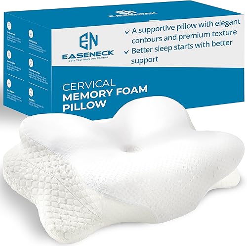 Almohada cervical para dormir, contorno ergonómico, espuma viscoelástica suave que no se pliega para aliviar el dolor de cuello y hombros, soporte