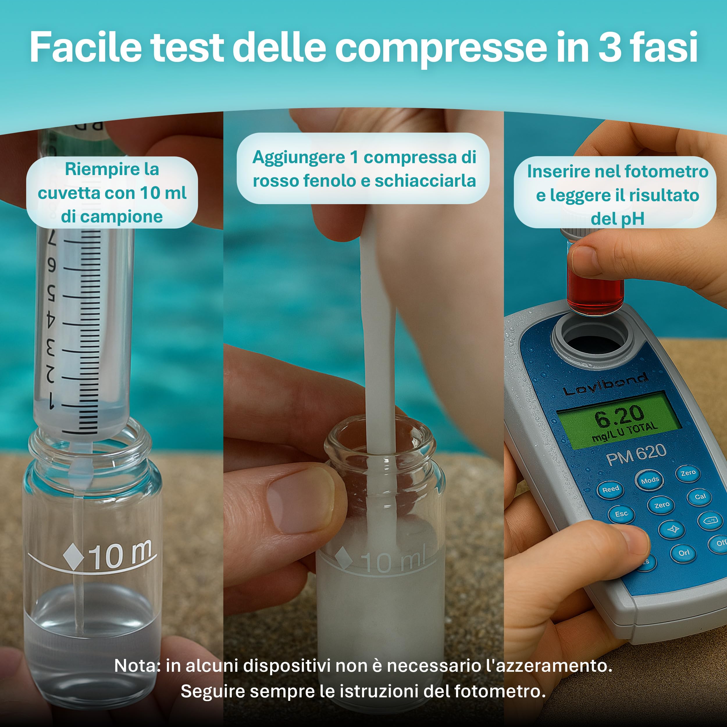 Lovibond Phenol Red – 500 Pastiglie – Reagenti Professionali per Fotometro Digitale | Test Affidabile e Preciso per Controllo, Analisi Acqua e Misurazione pH Piscina