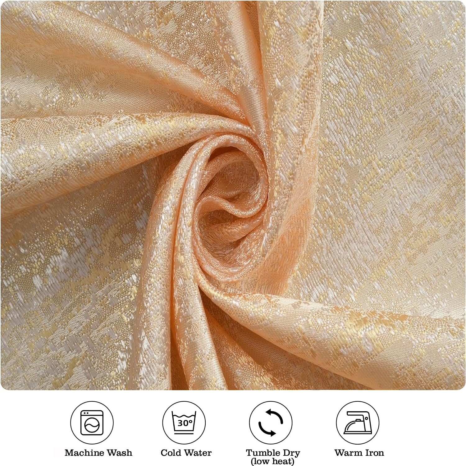 FRESH FROM LOOM Supreme Texture Polyester Padre| Curtains for Home 6 Feet Semi Black Out 80% Room Darkening Screens | (Gold | 1pc| Double Weaved Parda | Eyelet Ring | Window Curtain) 3