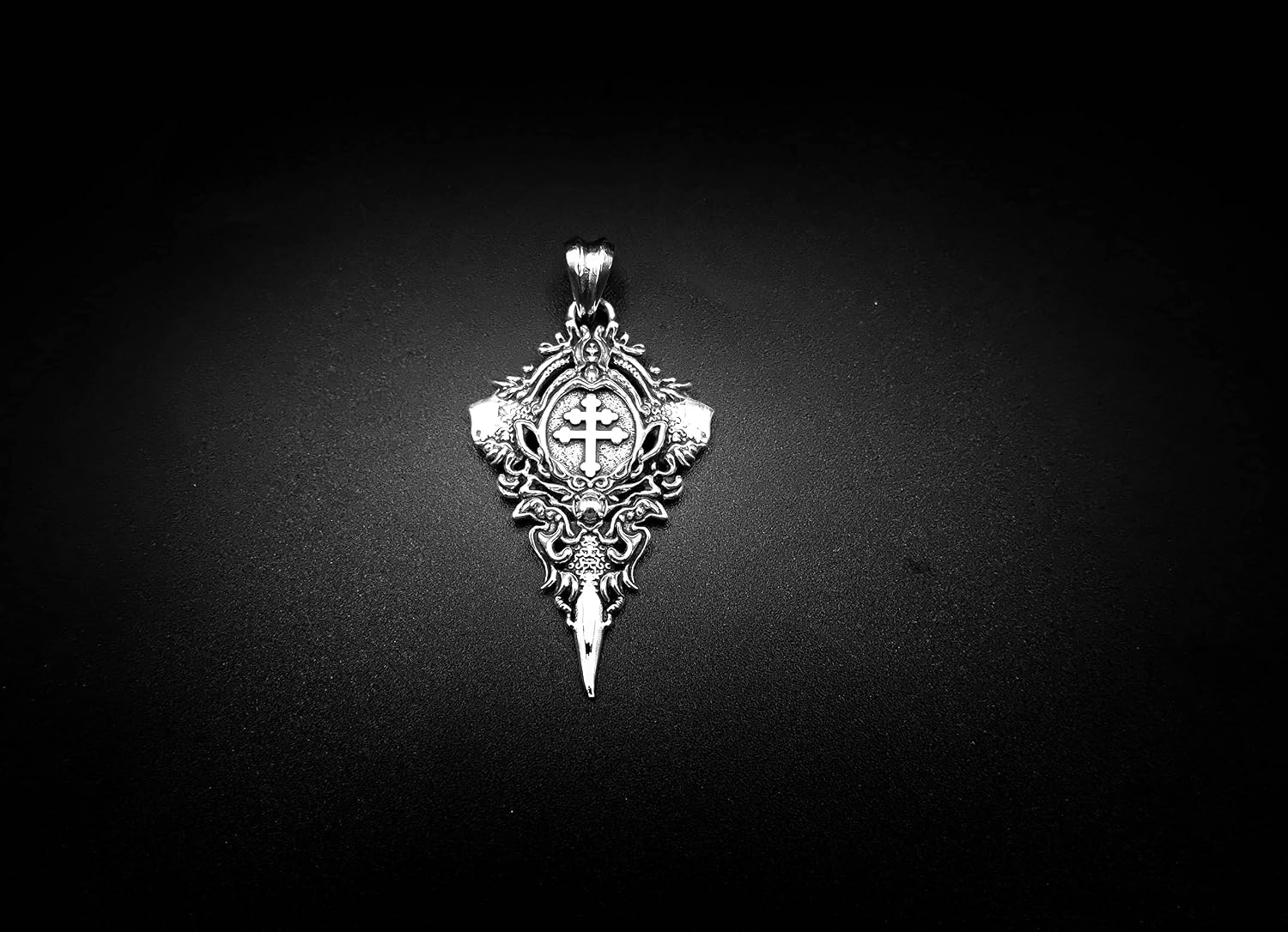925 Sterling Silver Mens Cross of Lorraine Pendant Knights Templar Jewelry