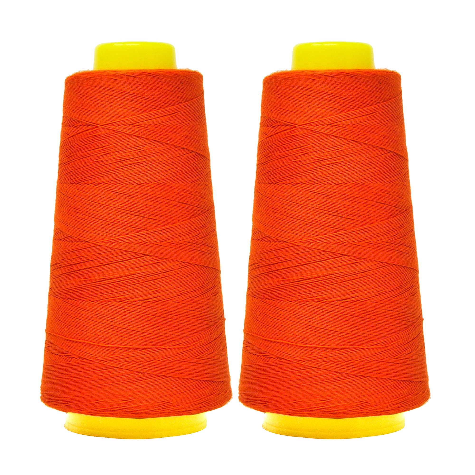 Mandala Crafts Orange Mercerized Cotton Thread Cones for Sewing Quilting