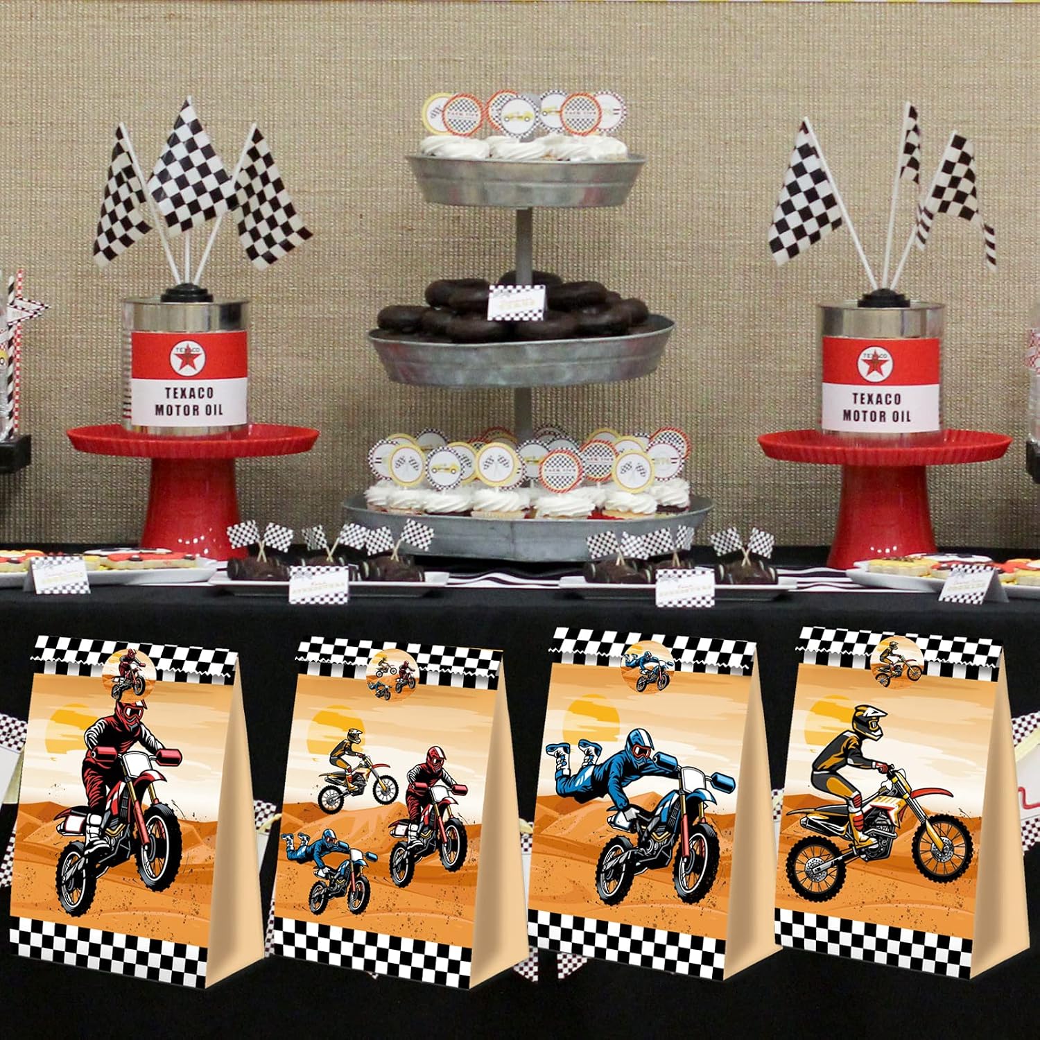 24pcs Dirt Bike Party Bags Motorcycle Birthday Party Supplies Dirt Bike Party Favors Motorcycle Birthday Decorations Dirt Bike Candy Gift Bags for Kids image 4