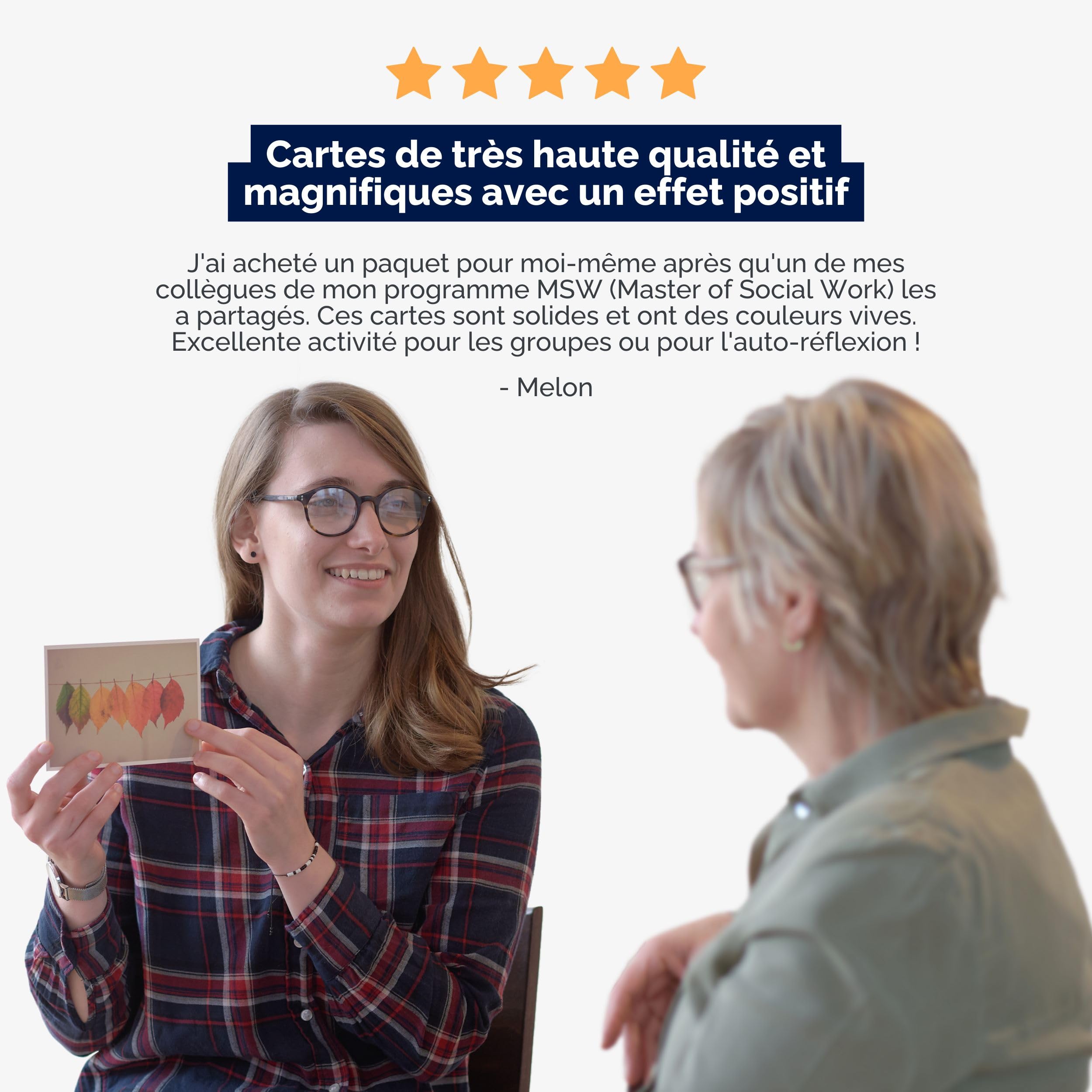 metaFox Psychologie positive | 52 Cartes d'inspiration, Cartes d'affirmations positives & Cartes postales motivantes, Cartes de photolangage pour coaching & thérapie