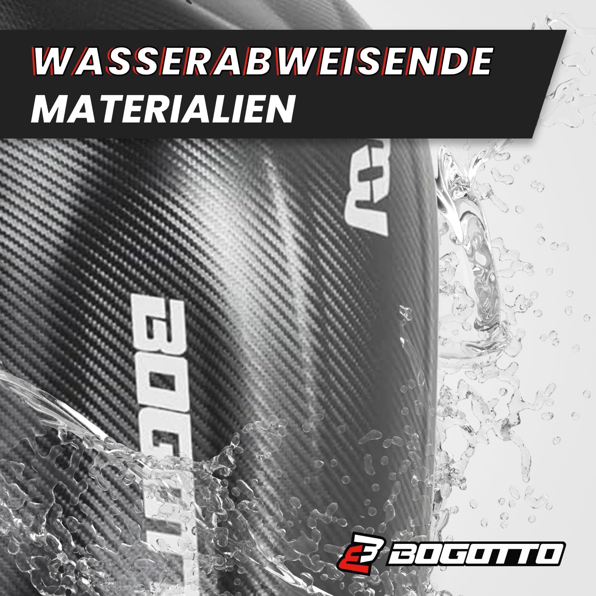 Bogotto Hump Race Carbon Look Motorrad Rucksack mit Hartschalenkonstruktion, Laptopfach 15 Zoll, 24 Liter, Schwarz