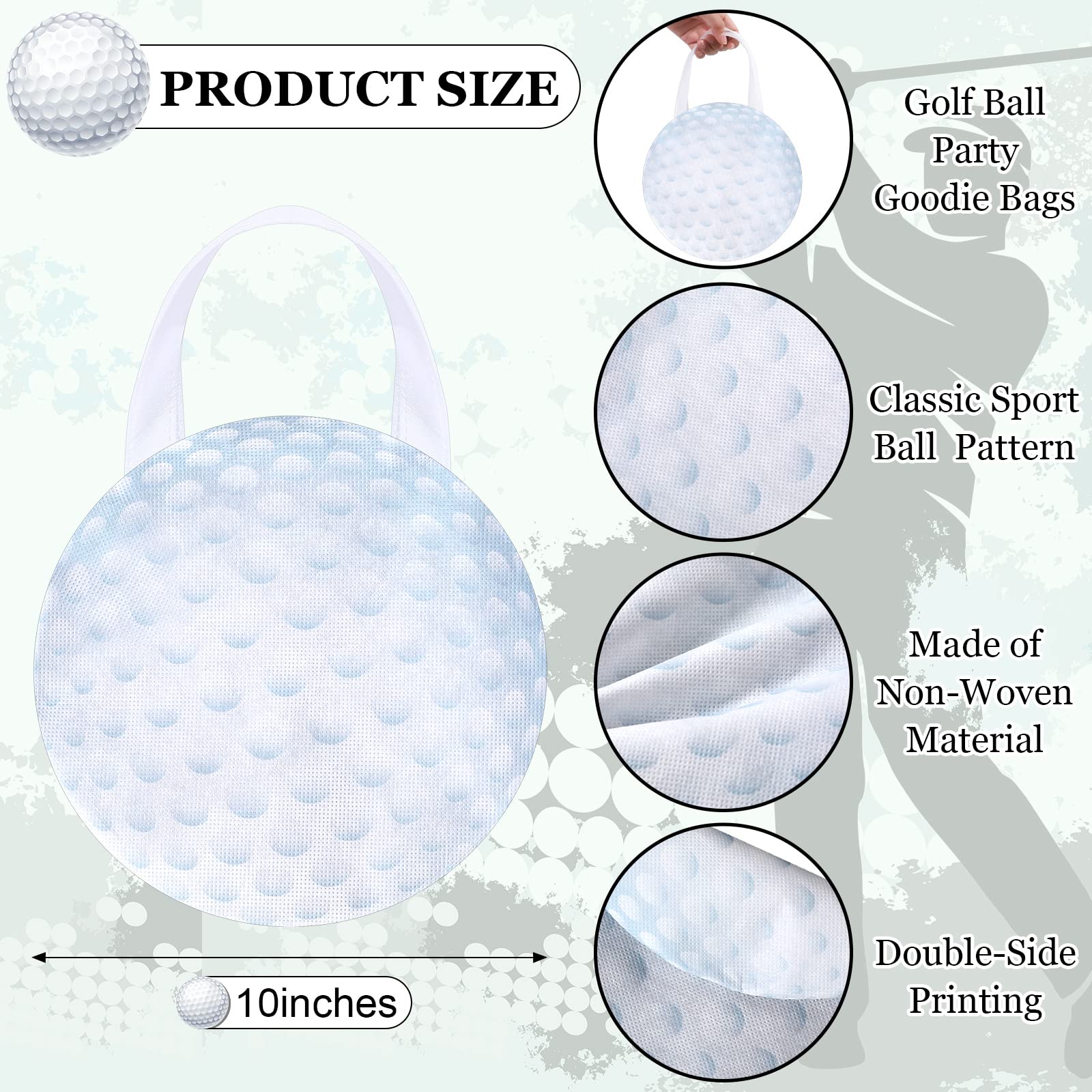 Shihanee 24 Pcs Golf Party Favor Bags Ball Themed Gift Bag Golf Treat Bag Non Woven Goodie Candy Handbag for Sport Game Party Favor