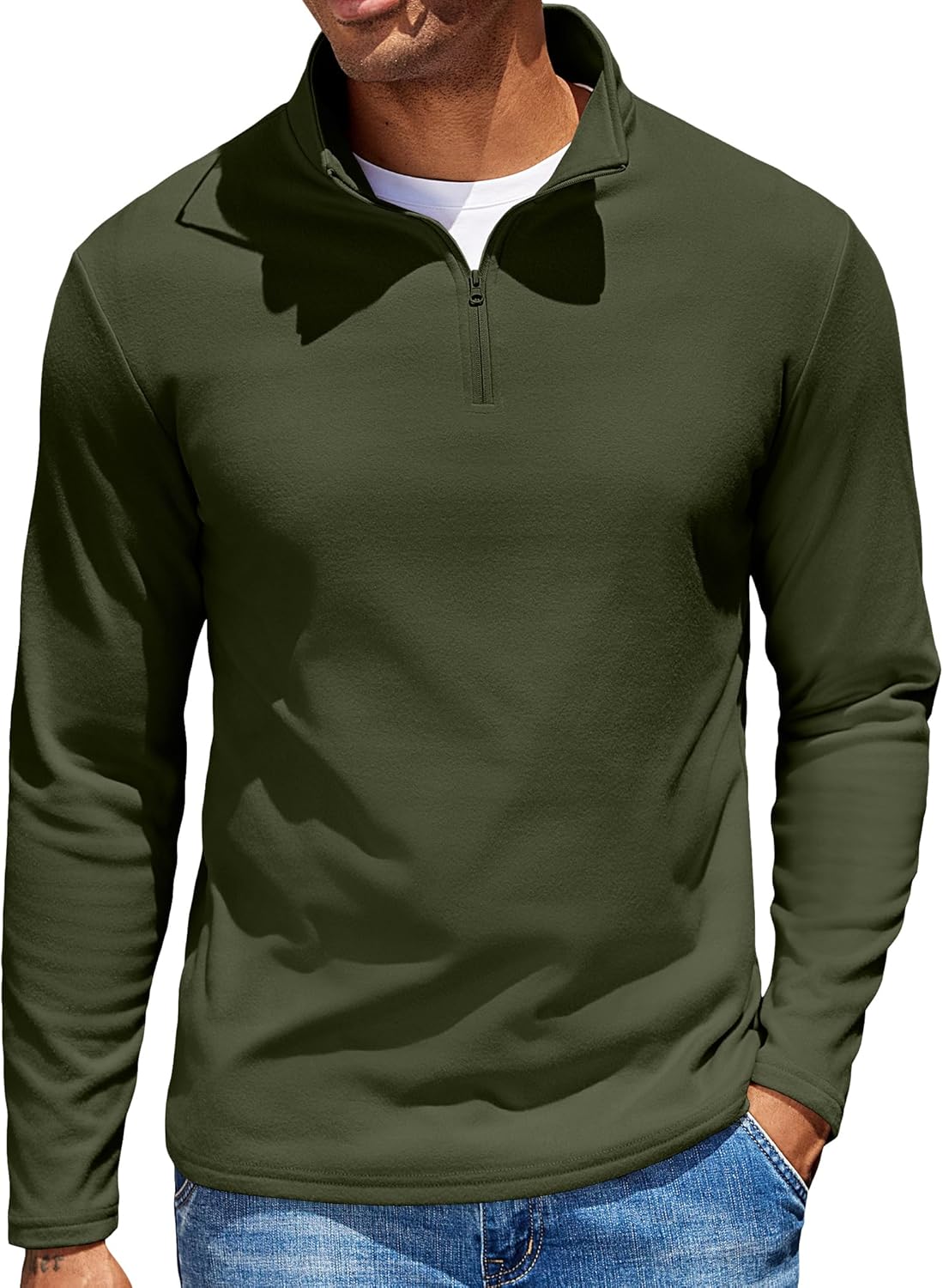 COOFANDY Quarter Zip Pullover Men Long Sleeve Sweatshirts for Men Fleece Sweater Fall