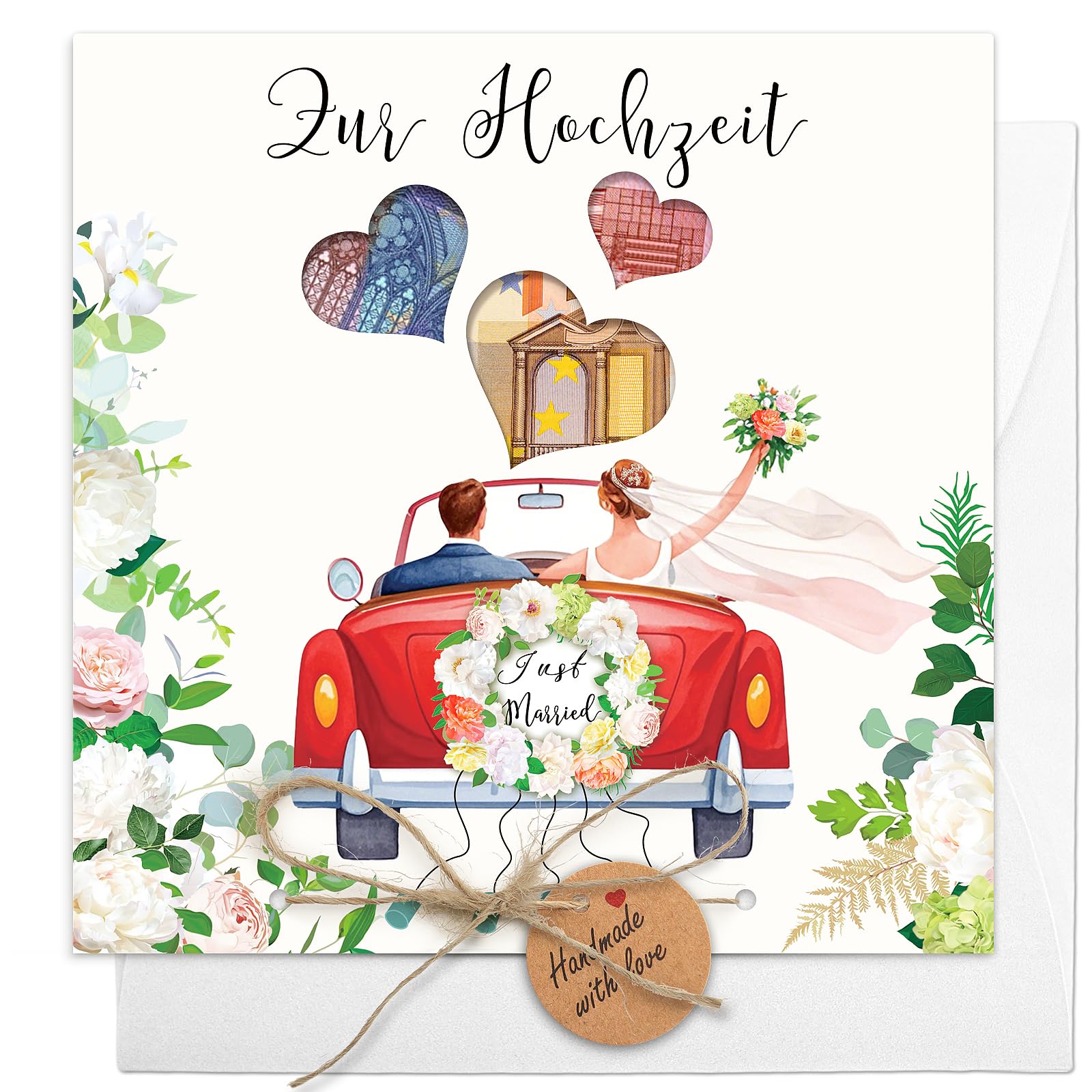 Wedding Card Money Gift with Envelopes, Card Wedding Money Gift for Bride and Groom Money Gift Wedding Packaging