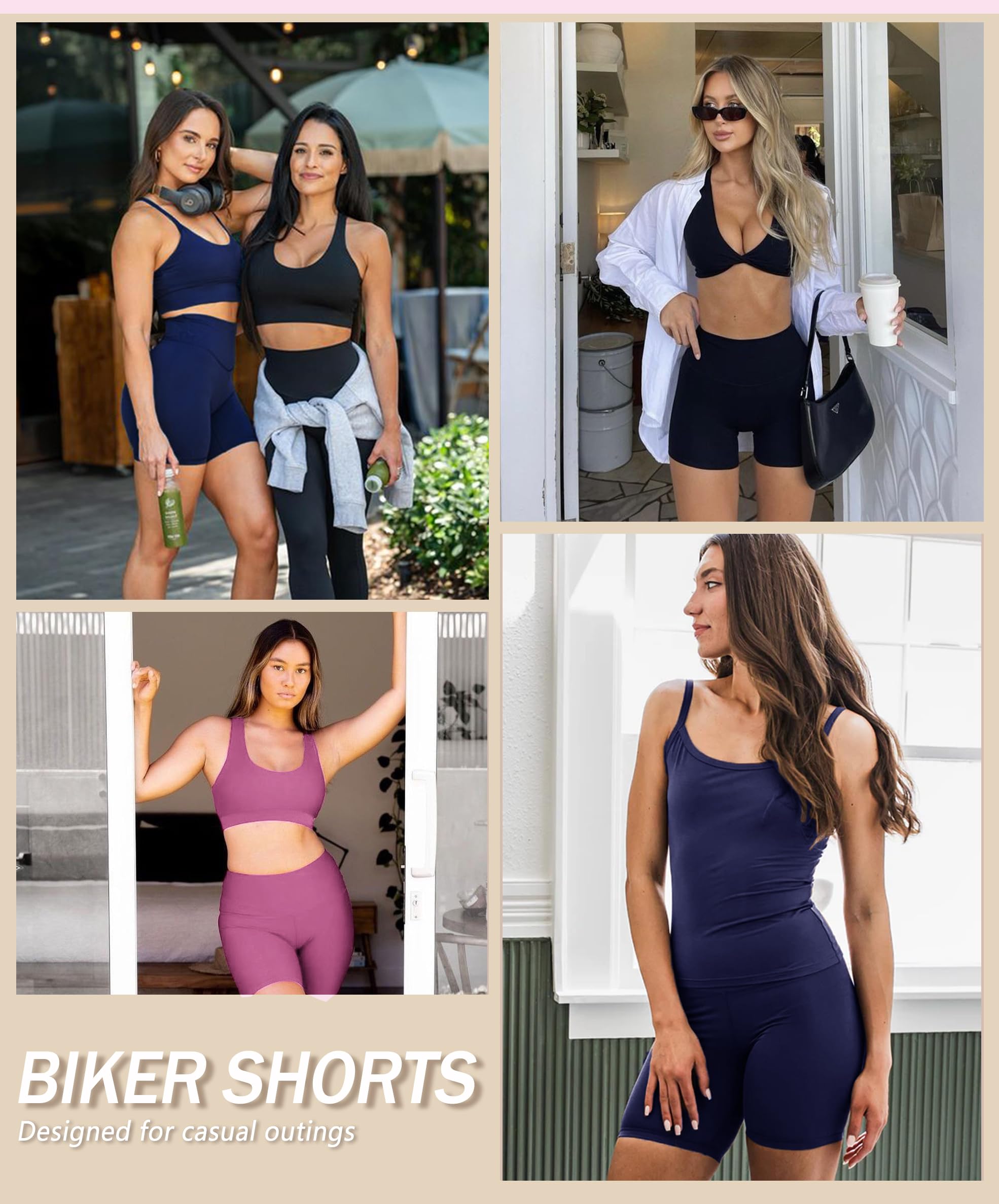 VALANDY Creamlush Biker-Shorts für Damen, 20,3 cm hohe Taille, butterweich, athletische Yoga-Shorts (Größe S-5XL)
