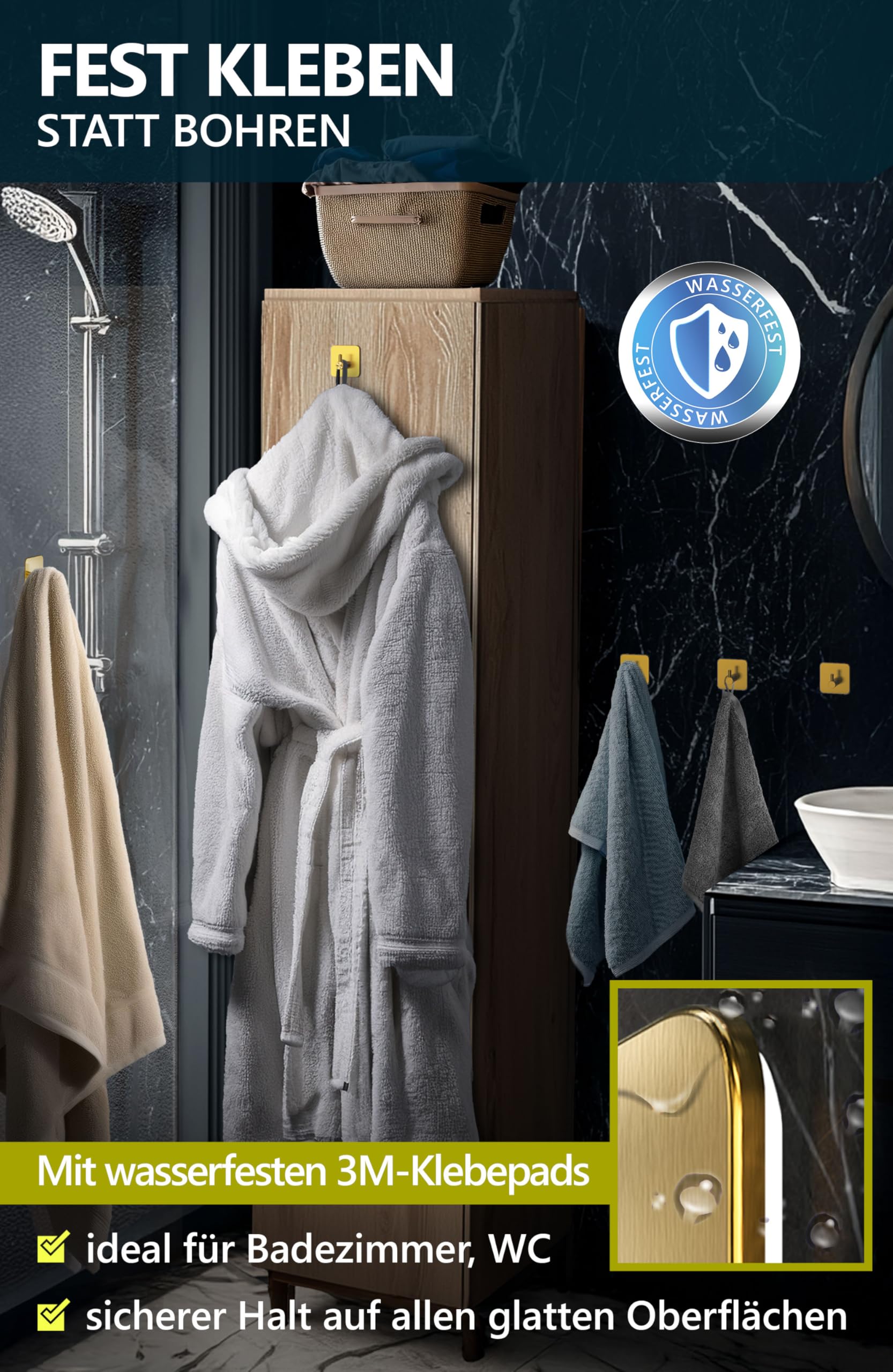 Crochets Porte-serviettes / Crochets Autocollants - Crochets Adhésifs