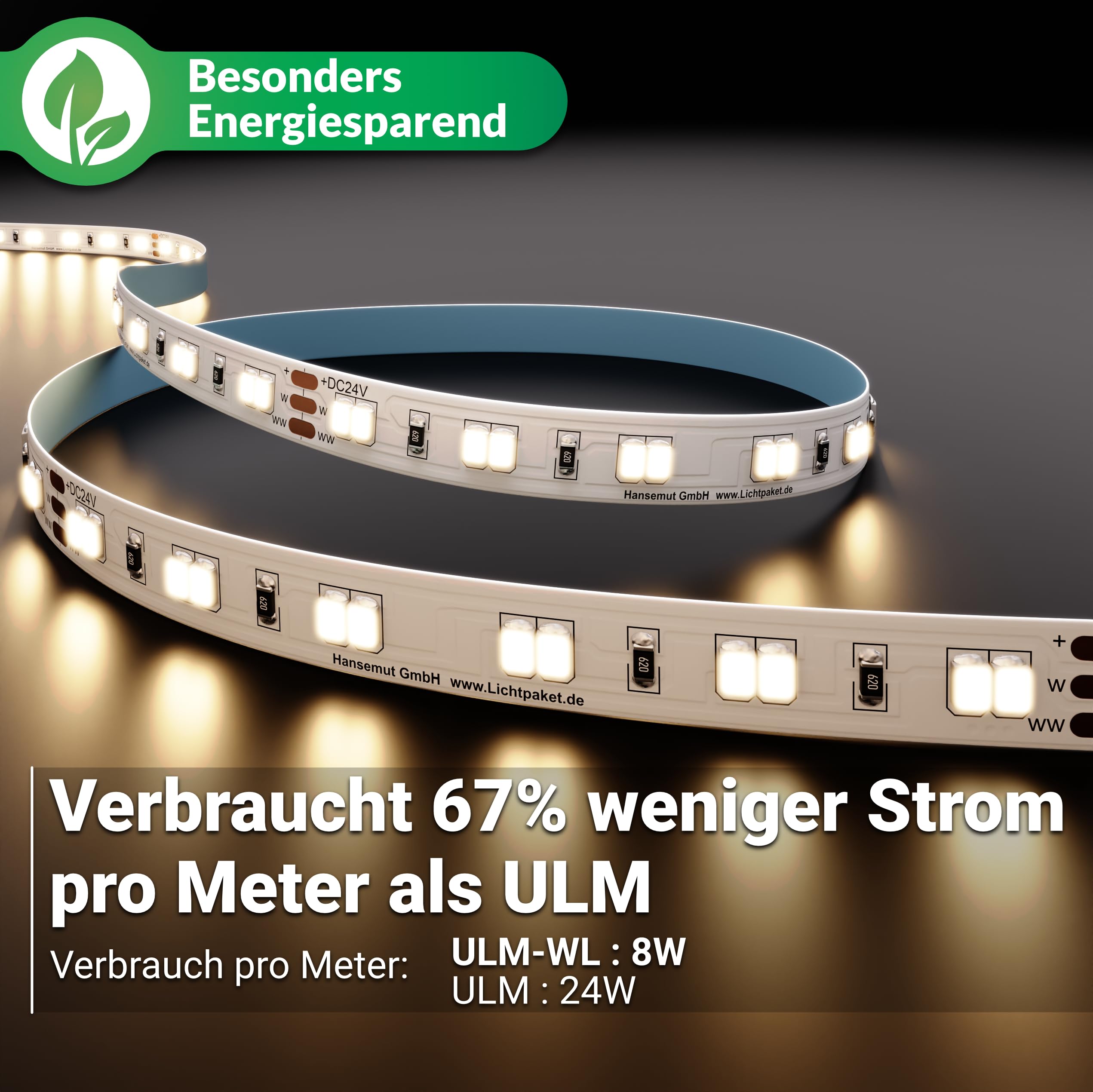 Taśma LED - ULM - ciepła biel / zimna biel CCT Deep Tunable 2000-6000K i 1200 diod LED/10 m