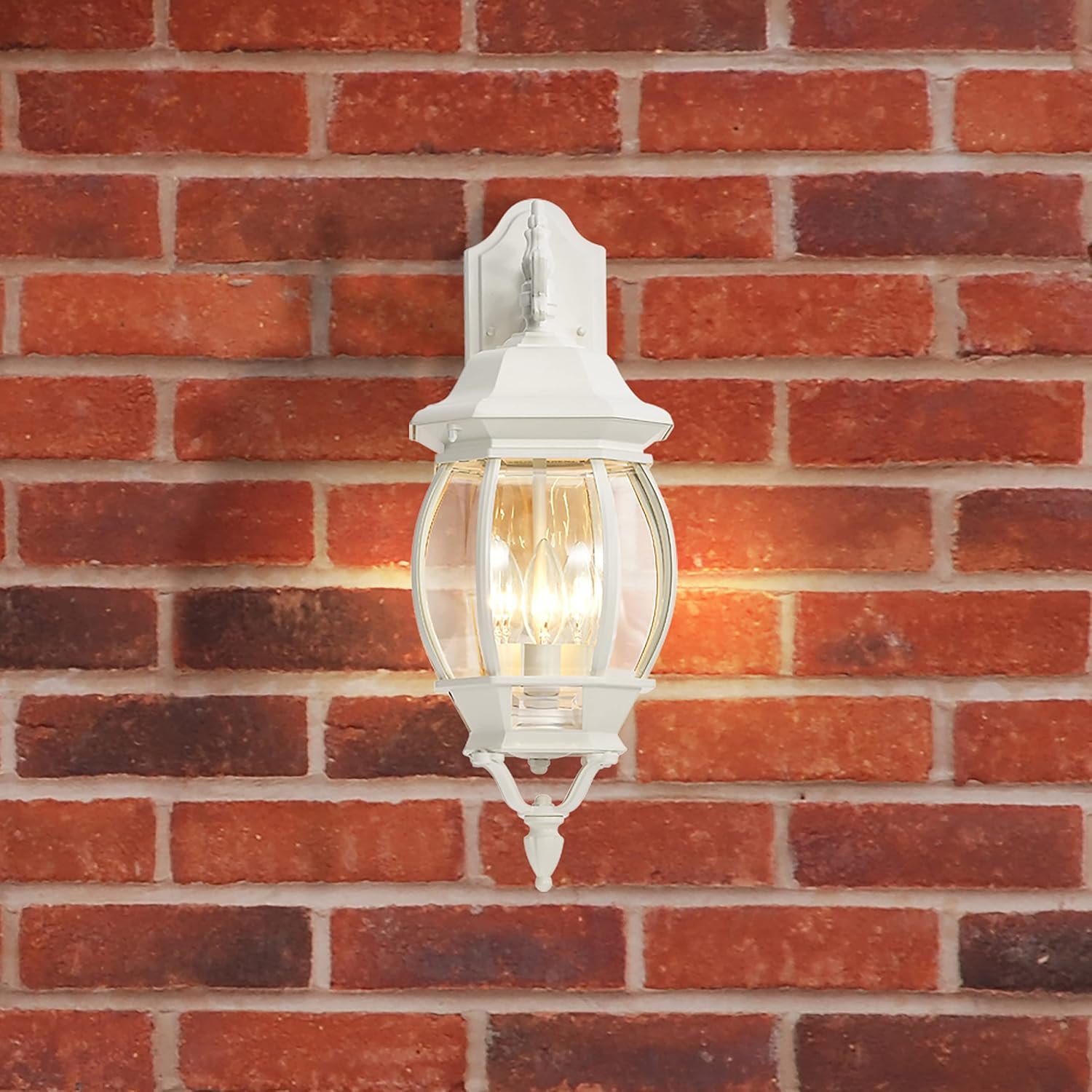 Nuvo Lighting 60/891 Traditional Three Light Outdoor Wall Mount from Central Park Collection in White Finish