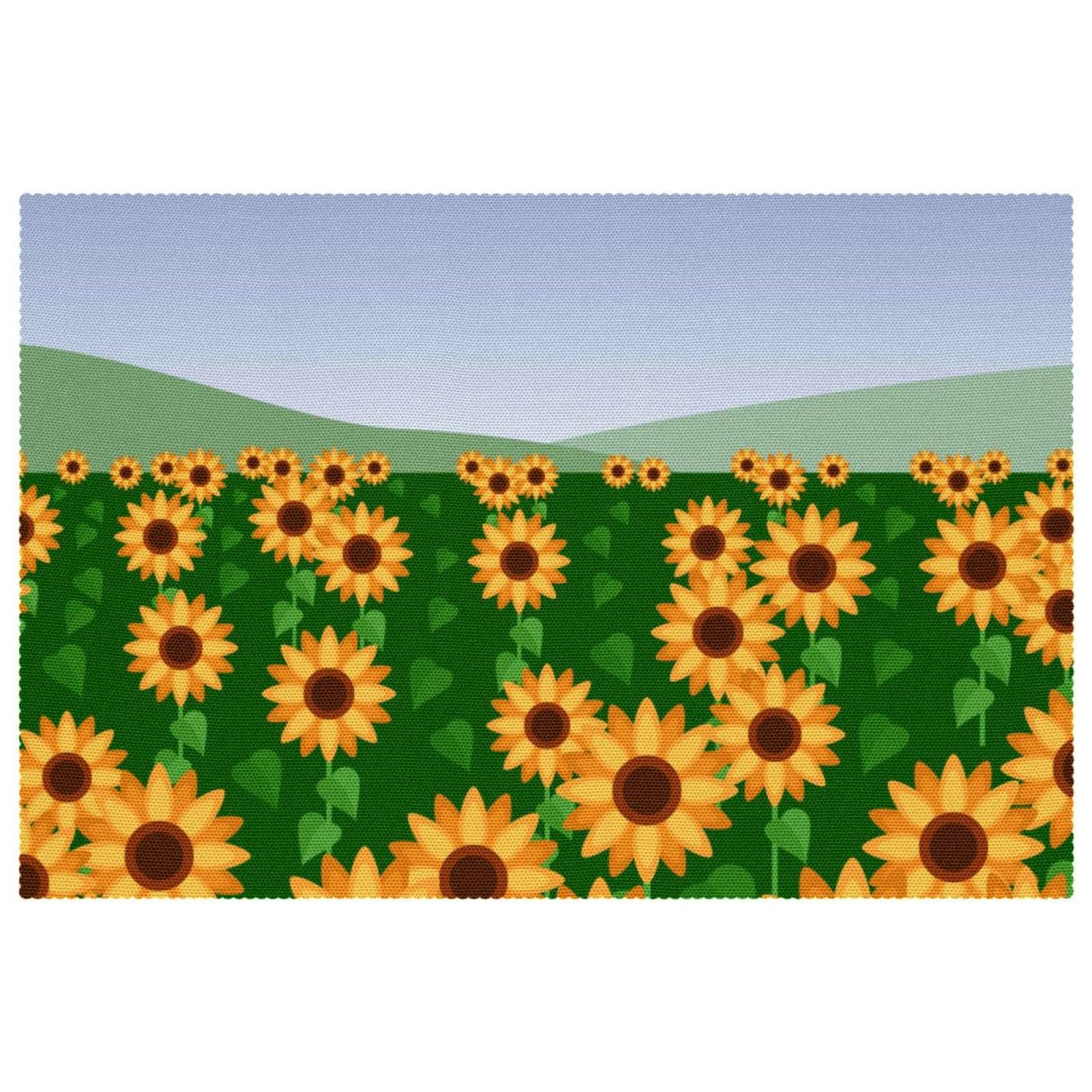 Sets de table tournesols antidérapants et résistants à la chaleur 6x