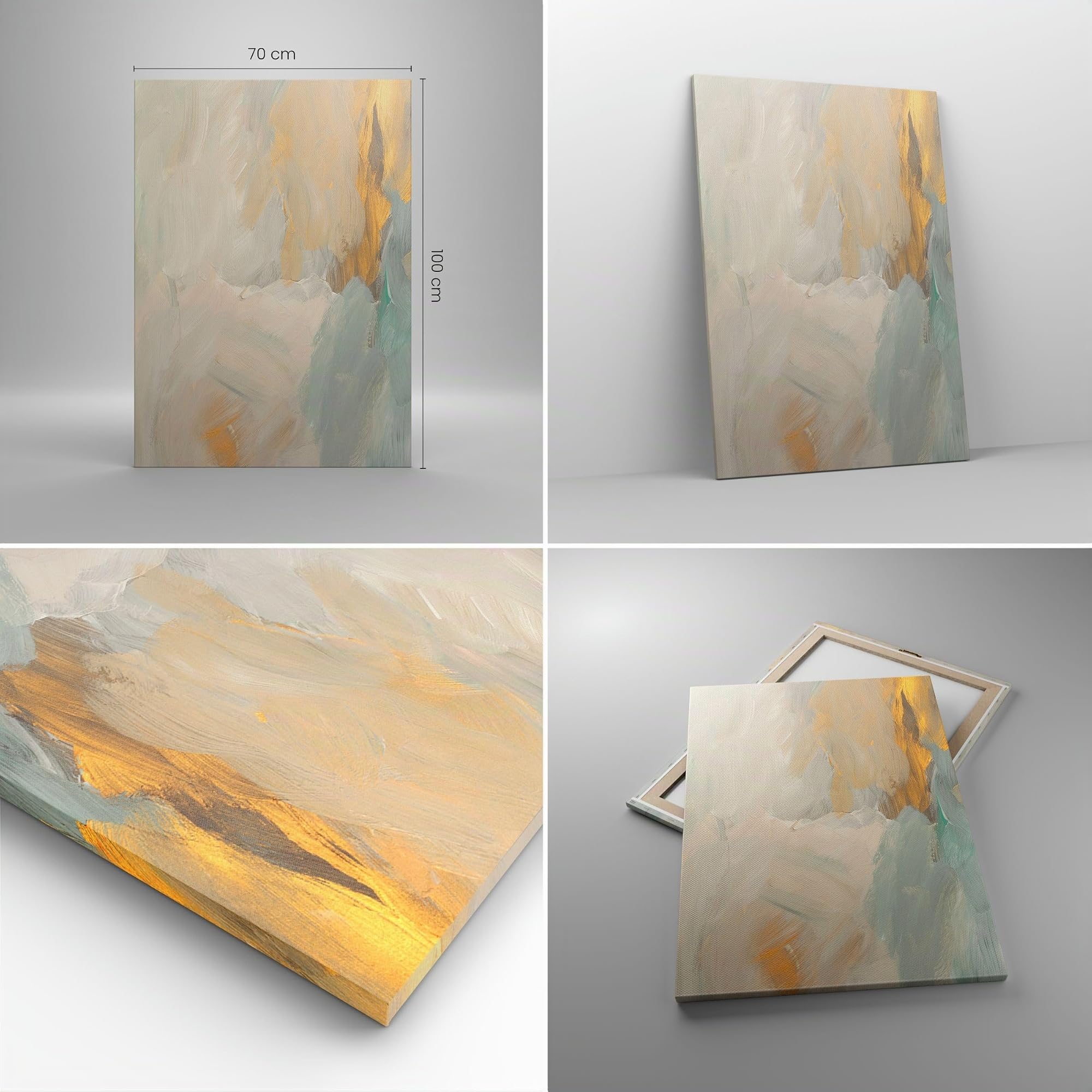 ARTTOR Cuadro Decorativo 70x100 cm Moderno Vertical Abstracto Pastel - 5762