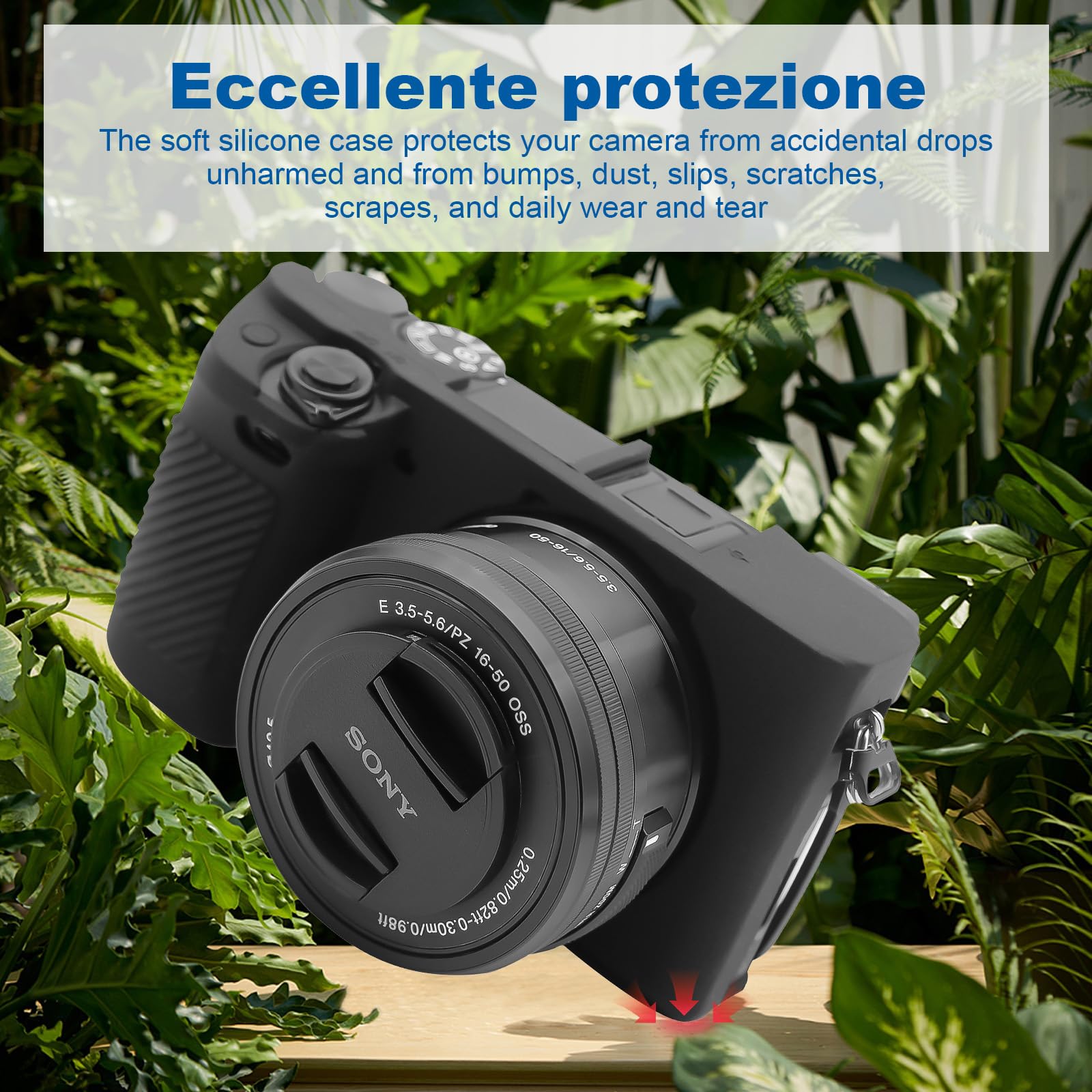 Easy Hood Custodia per Fotocamera Sony Alpha 6400,Antigraffio,Nero | Custodia in Silicone Morbido,Leggera,Protezione da Viaggio