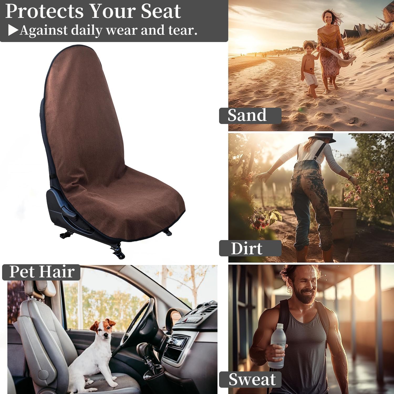 VOPHIA car seat Covers Waterproof & Non-Slip Car Seat Cover Protector - Universal Fit for All Cars,Gym & Beach Use,car seat Towels for Sweat,Pet-Friendly Protector