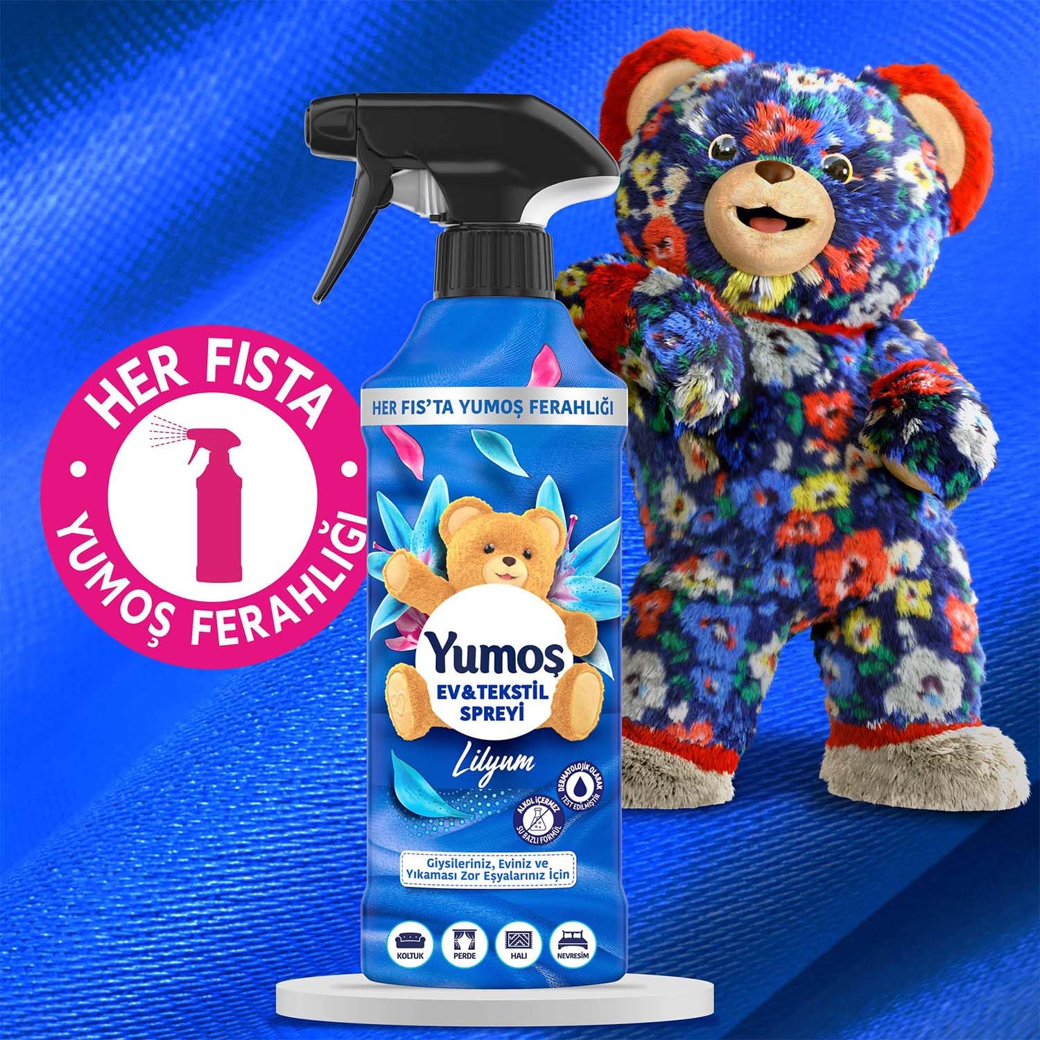Yumoş Ev ve Tekstil Spreyi Lilyum Yıkanması Zor Eşyalar İçin 450 ml
