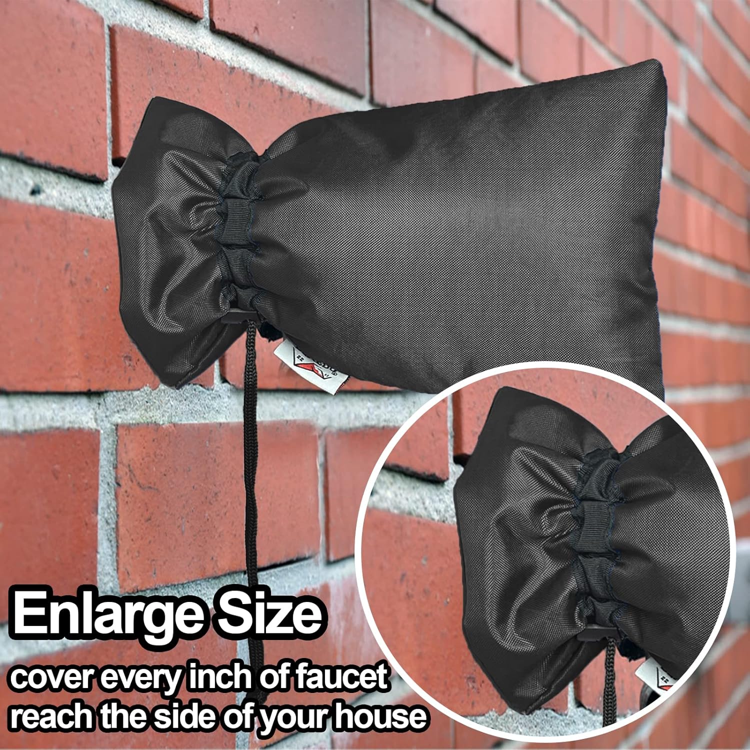 Enlarge Outdoor Faucet Cover for Winter Freeze Protection Bundle with Pipe Insulation Tape