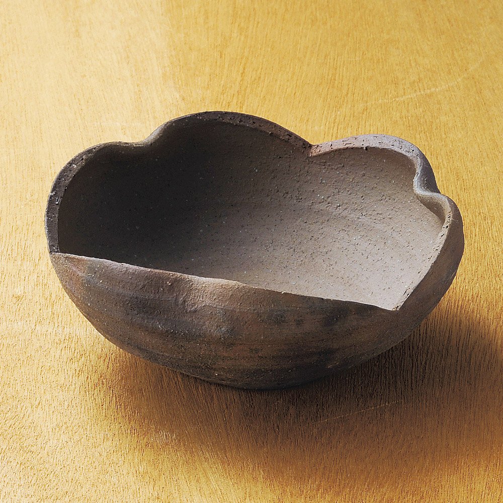 Amazon.co.jp: 炭化窯変割山椒向付（信楽焼） [15 x 6.5cm 290g